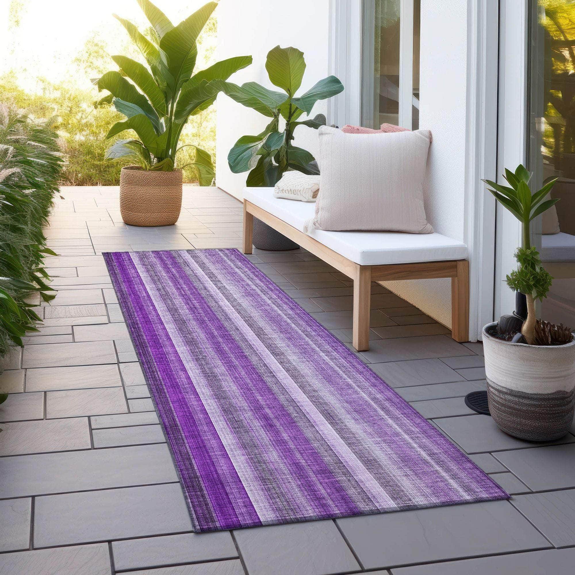 Machine Made ACN543 Purple Rugs