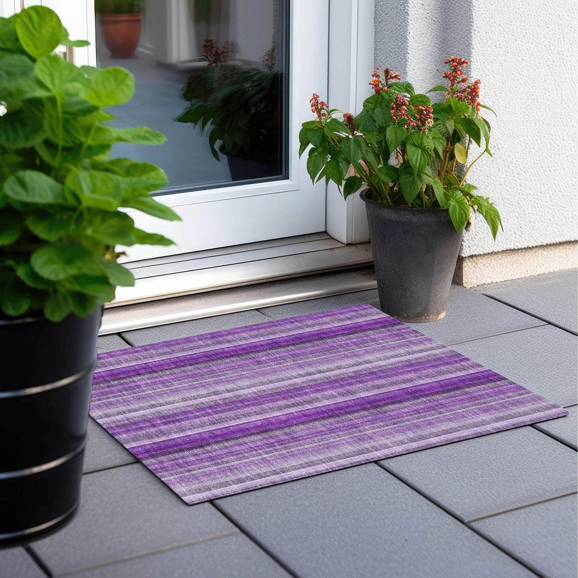 Machine Made ACN543 Purple Rugs