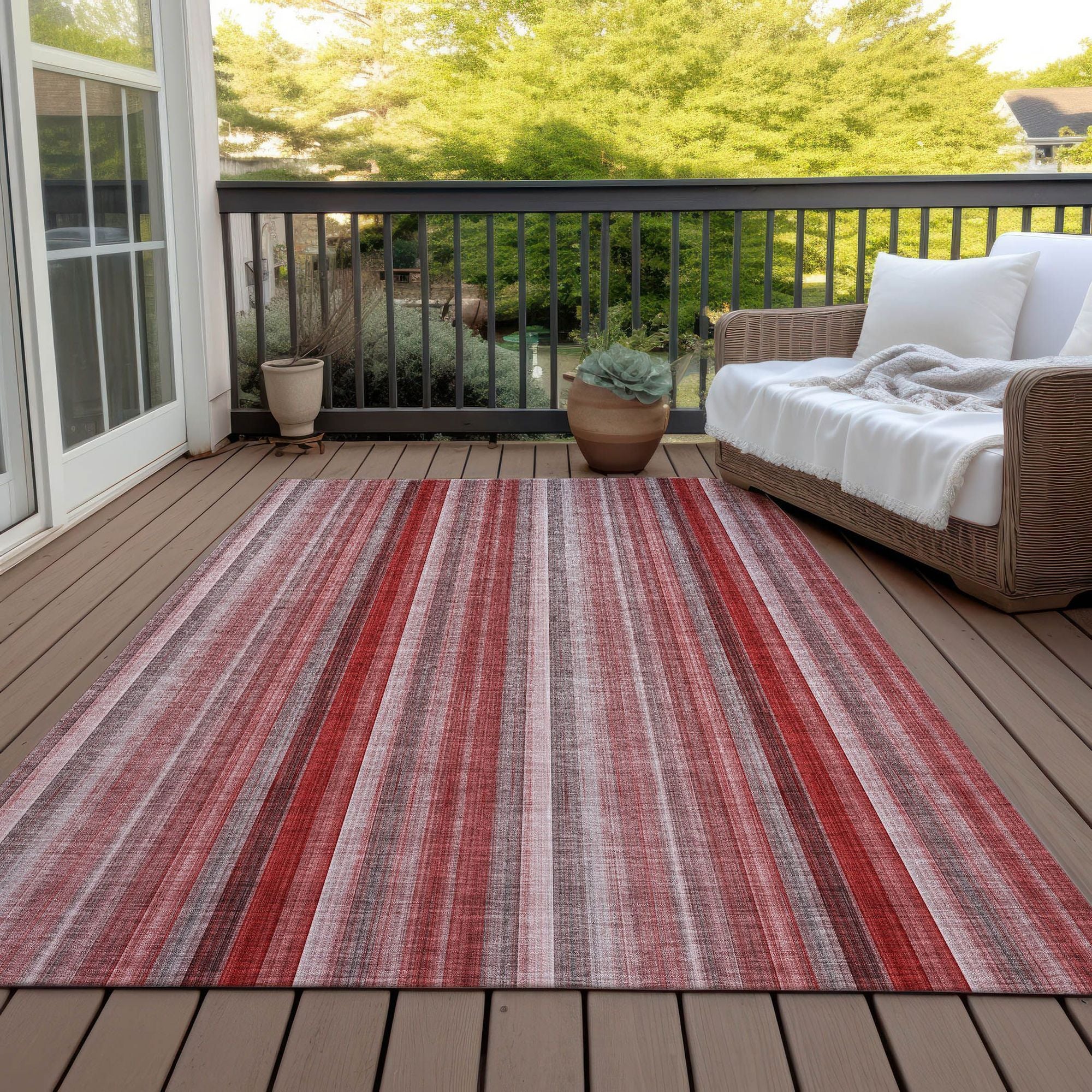 Machine Made ACN543 Red Rugs