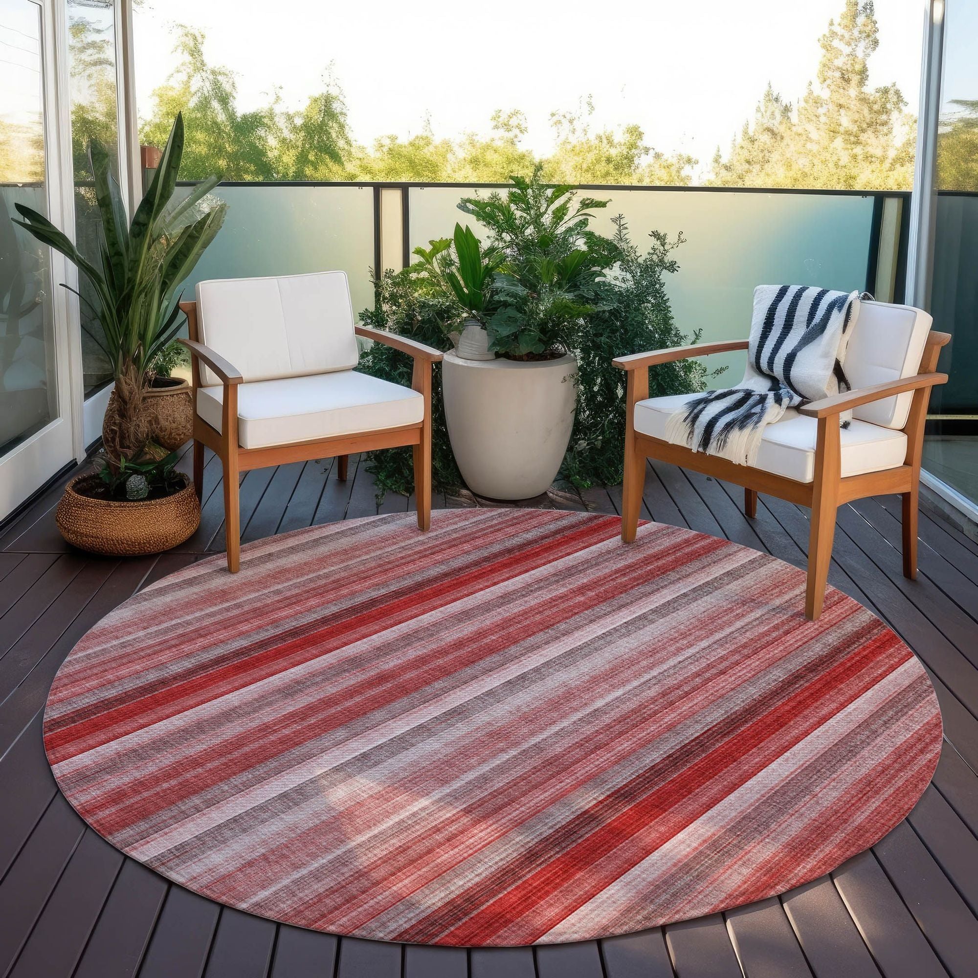 Machine Made ACN543 Red Rugs