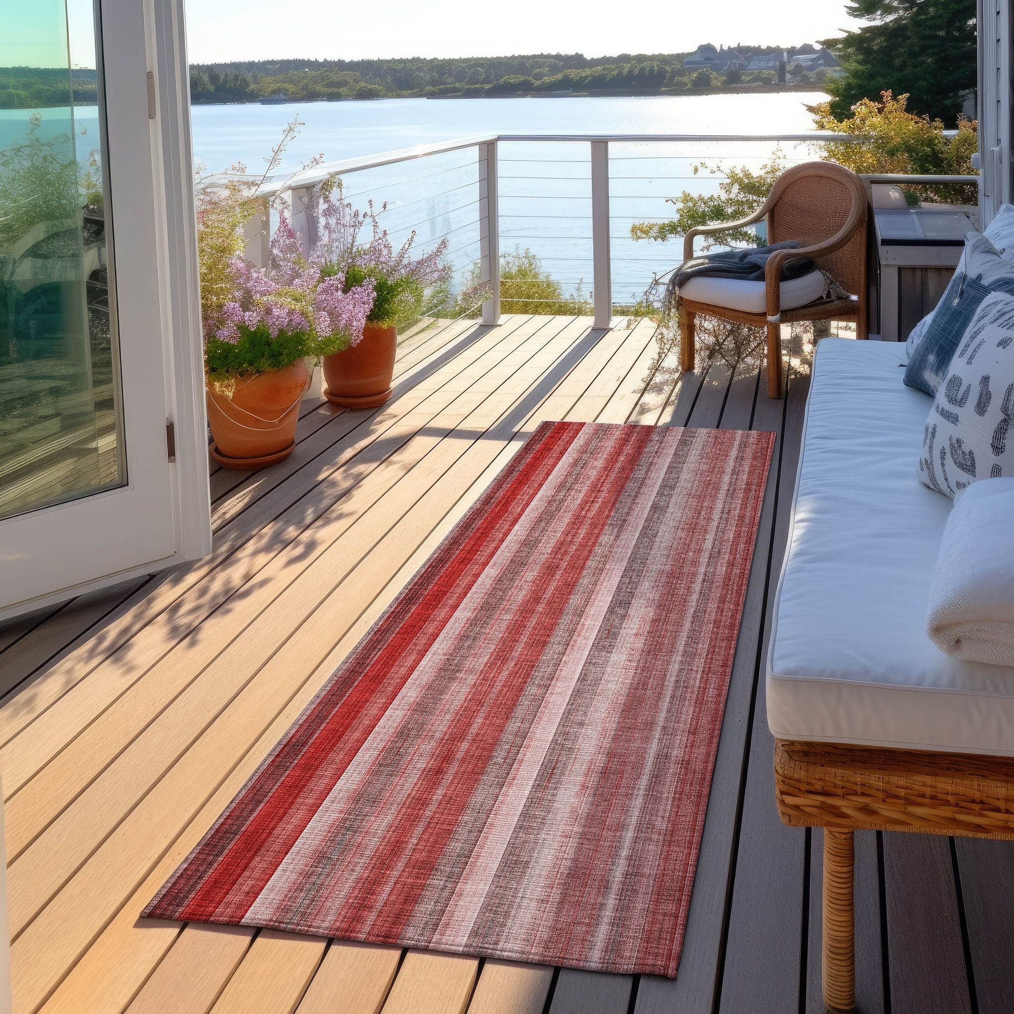 Machine Made ACN543 Red Rugs
