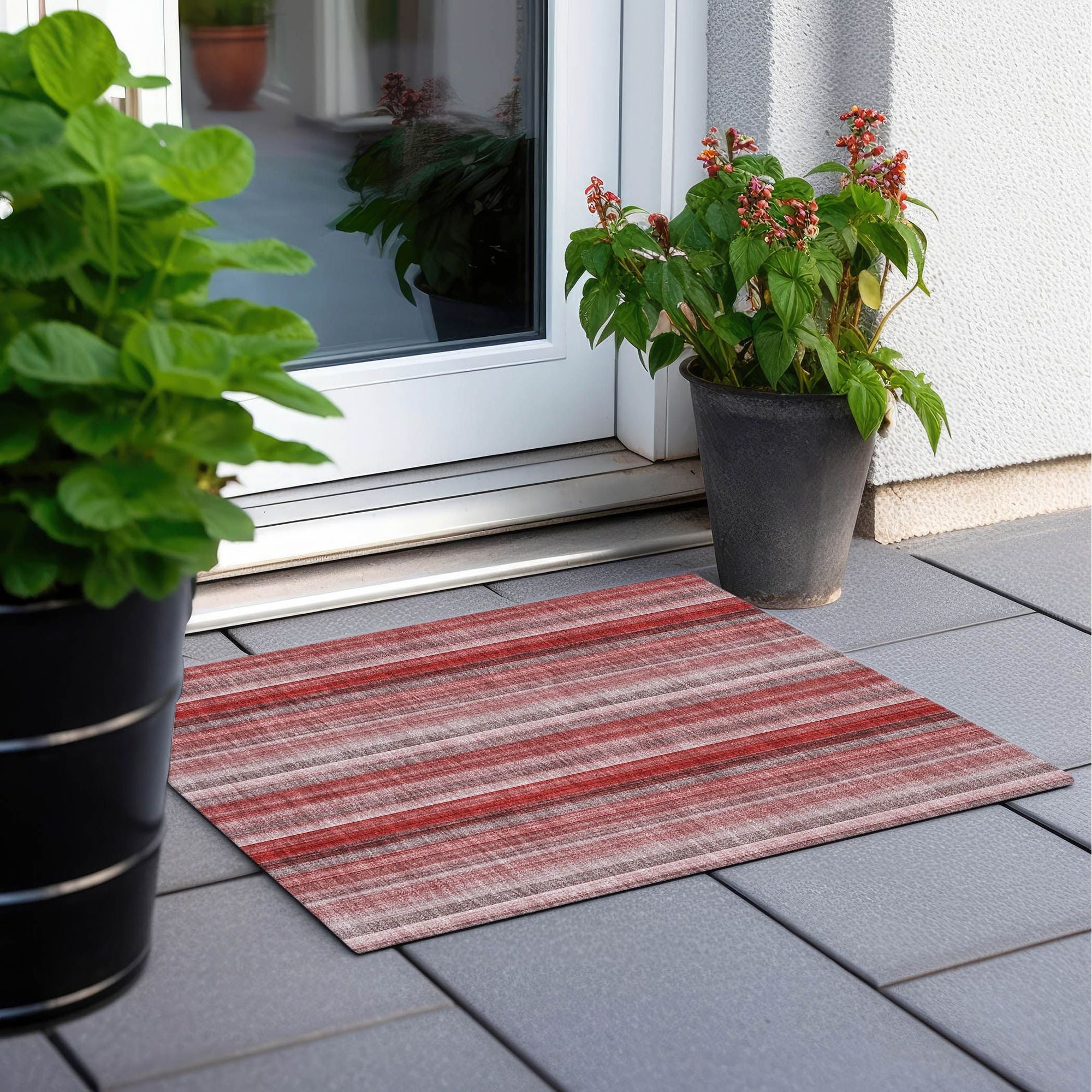 Machine Made ACN543 Red Rugs