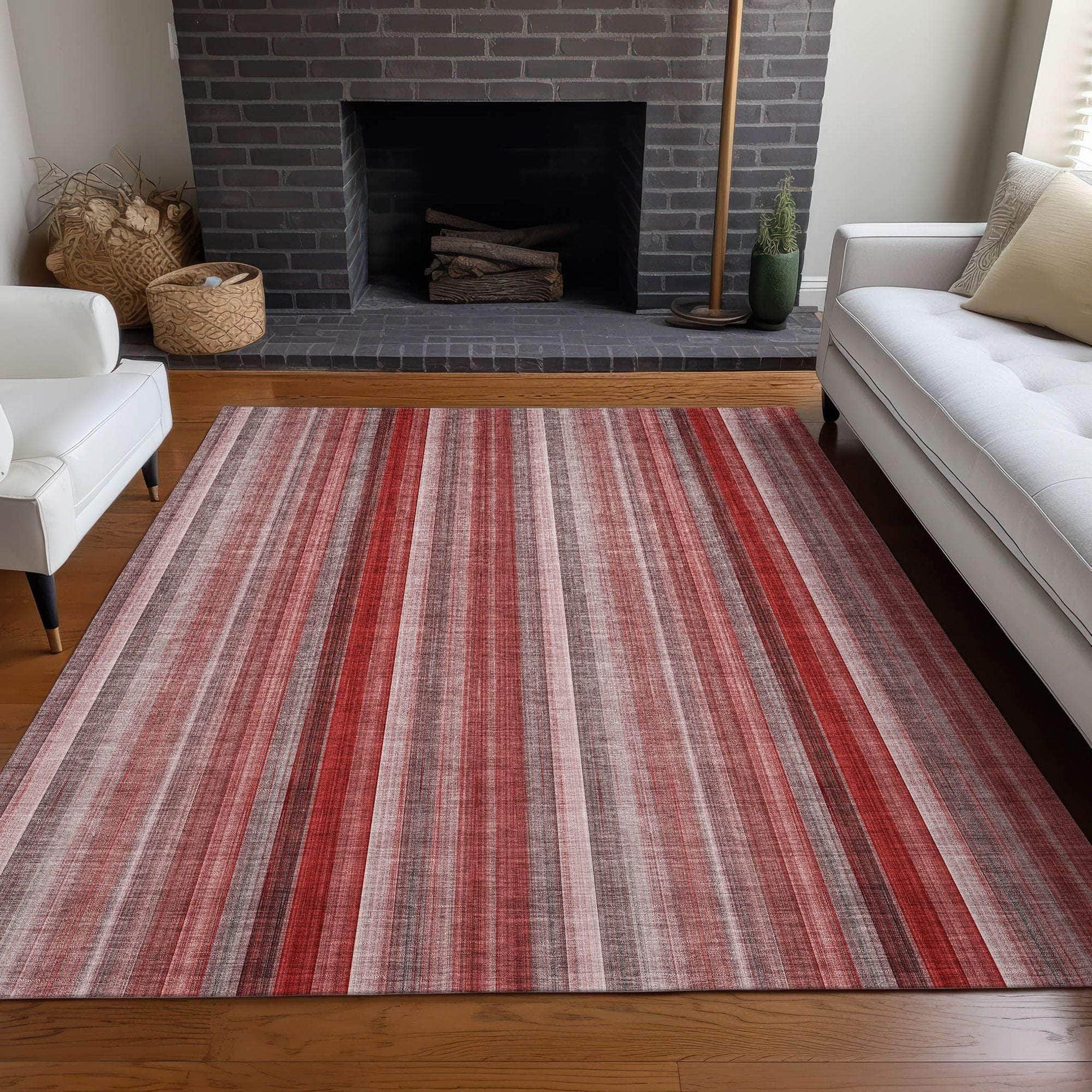 Machine Made ACN543 Red Rugs