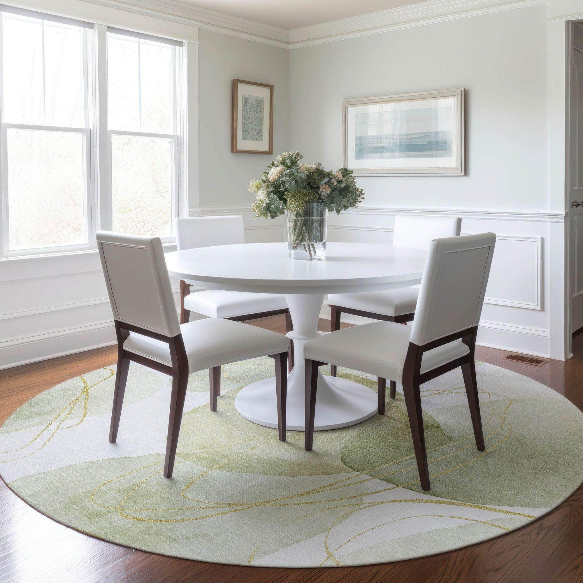 Machine Made ACN544 Green Rugs