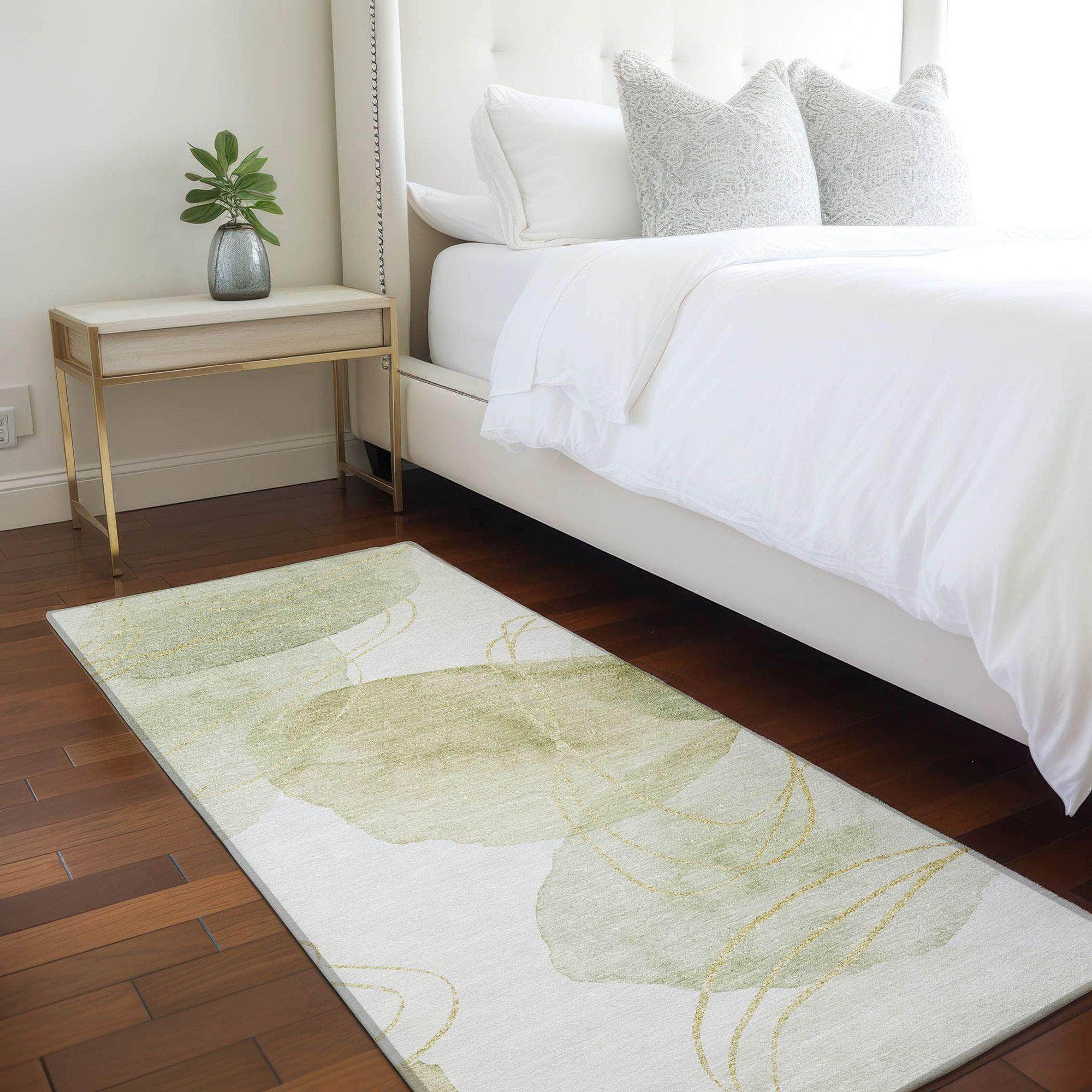 Machine Made ACN544 Green Rugs
