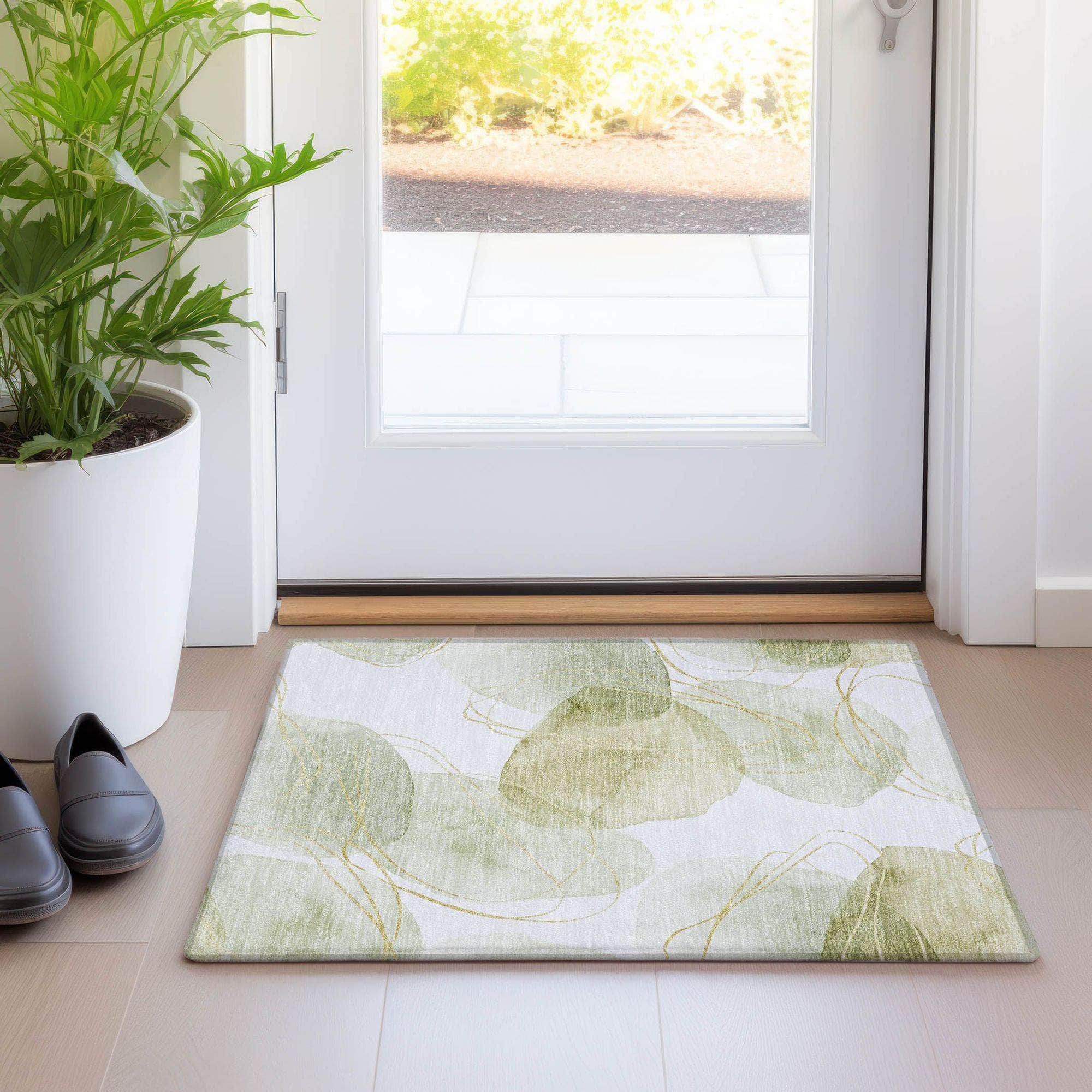 Machine Made ACN544 Green Rugs