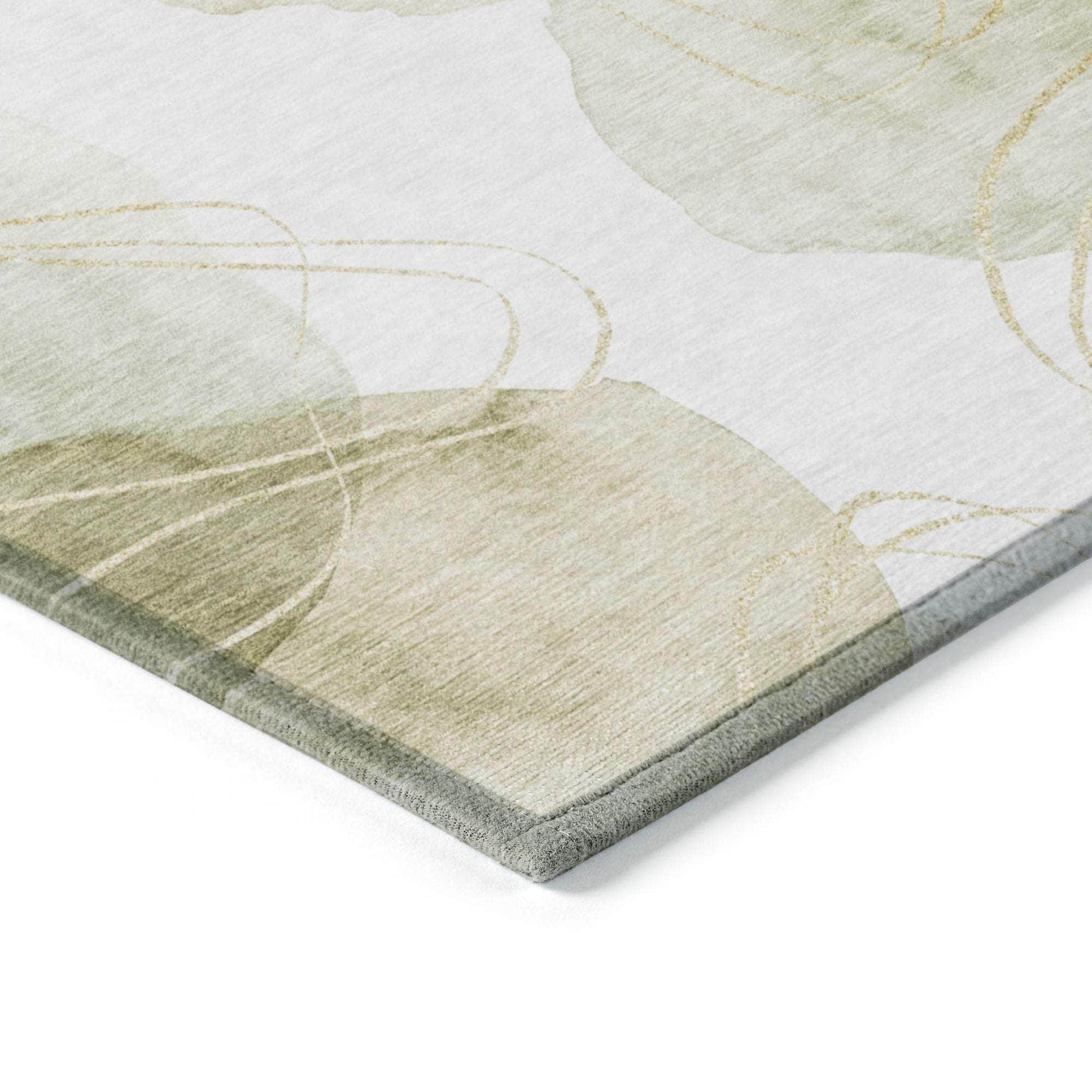 Machine Made ACN544 Green Rugs