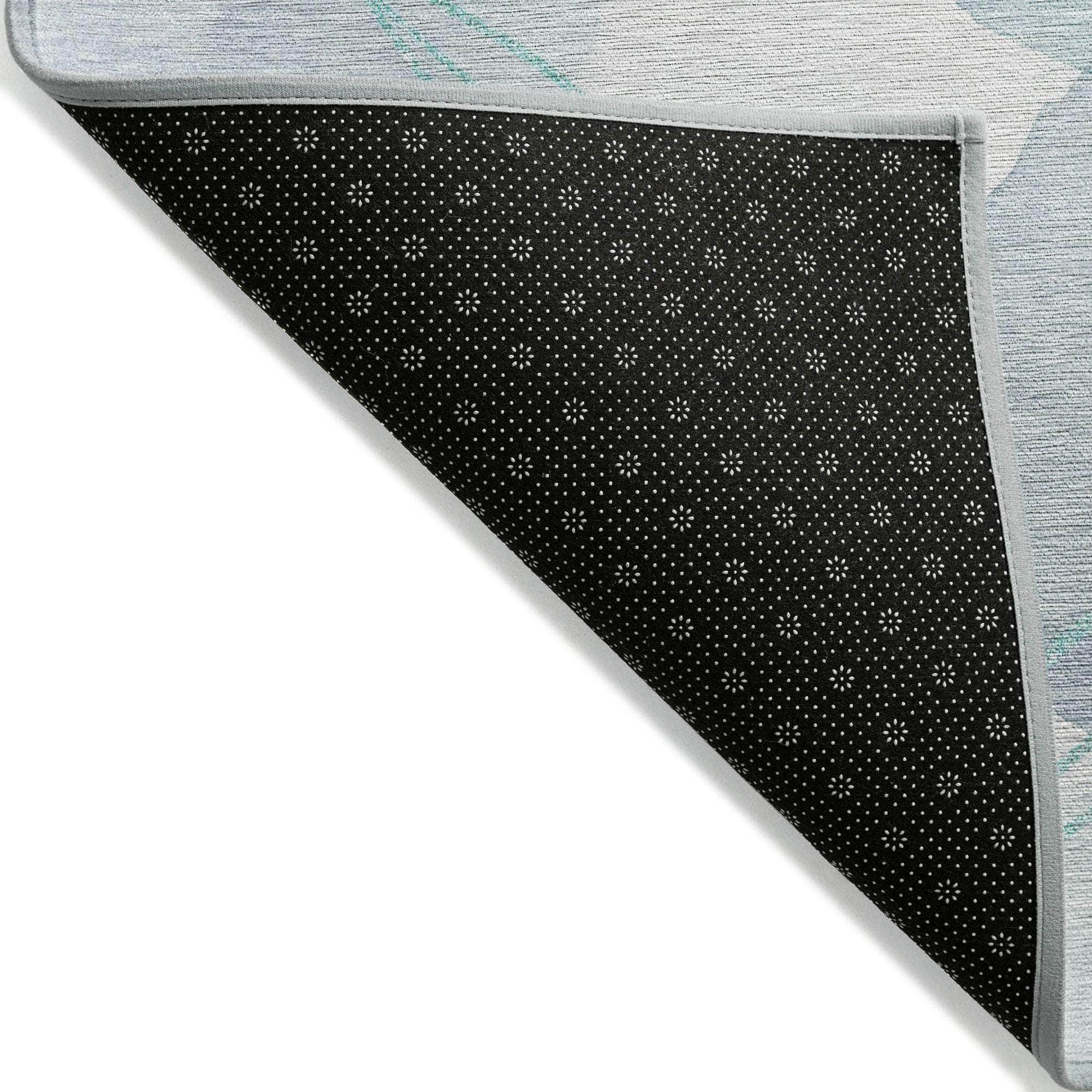 Machine Made ACN544 Teal Rugs