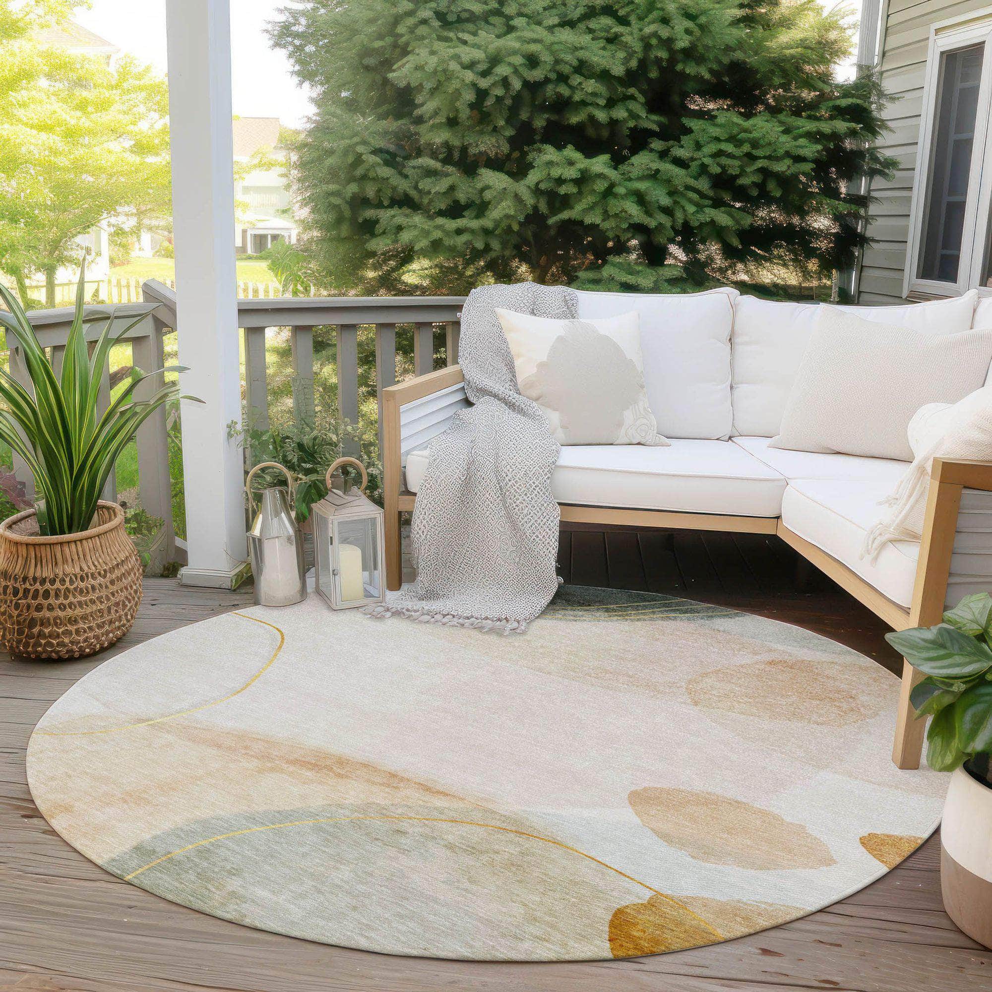 Machine Made ACN545 Beige Brown Rugs