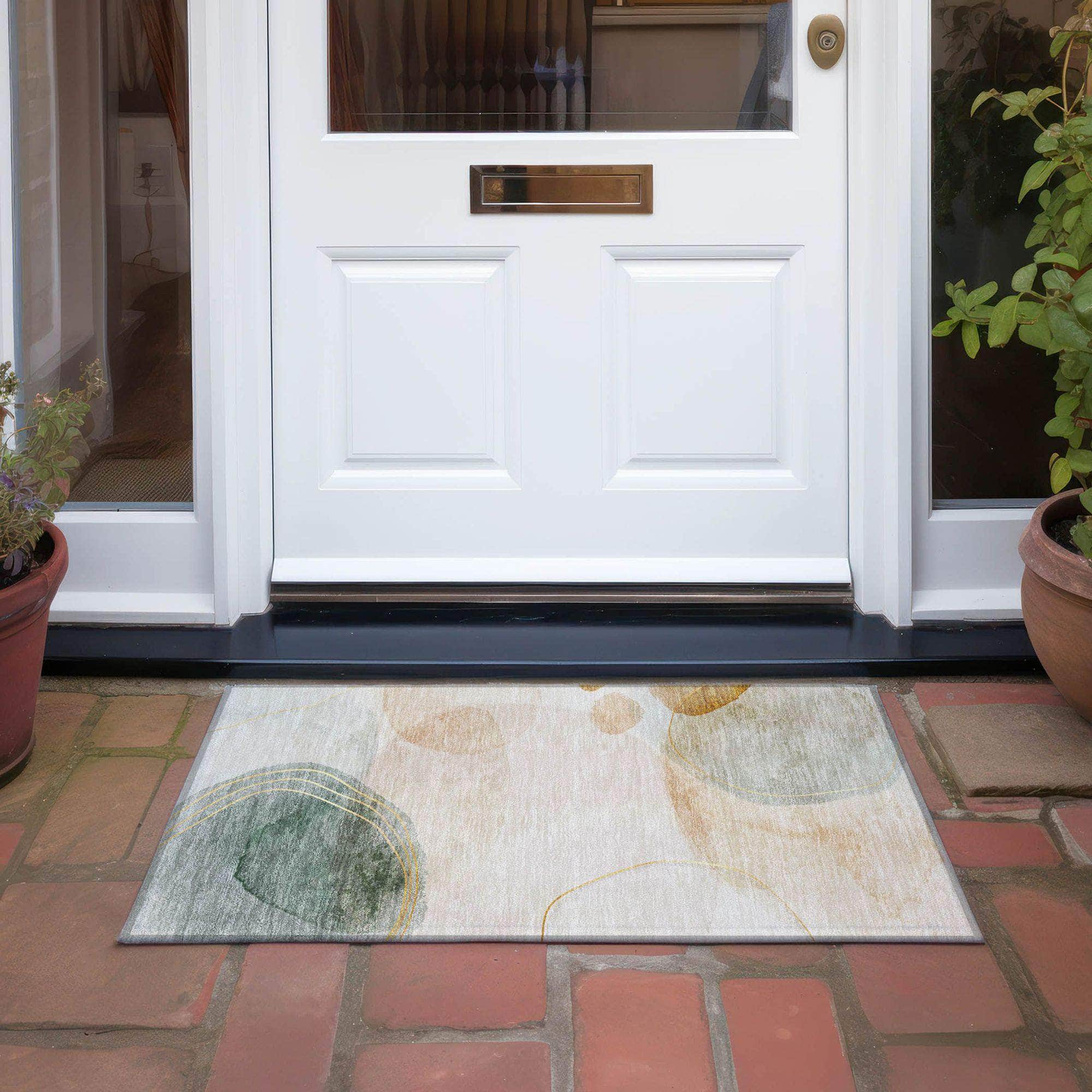 Machine Made ACN545 Beige Brown Rugs