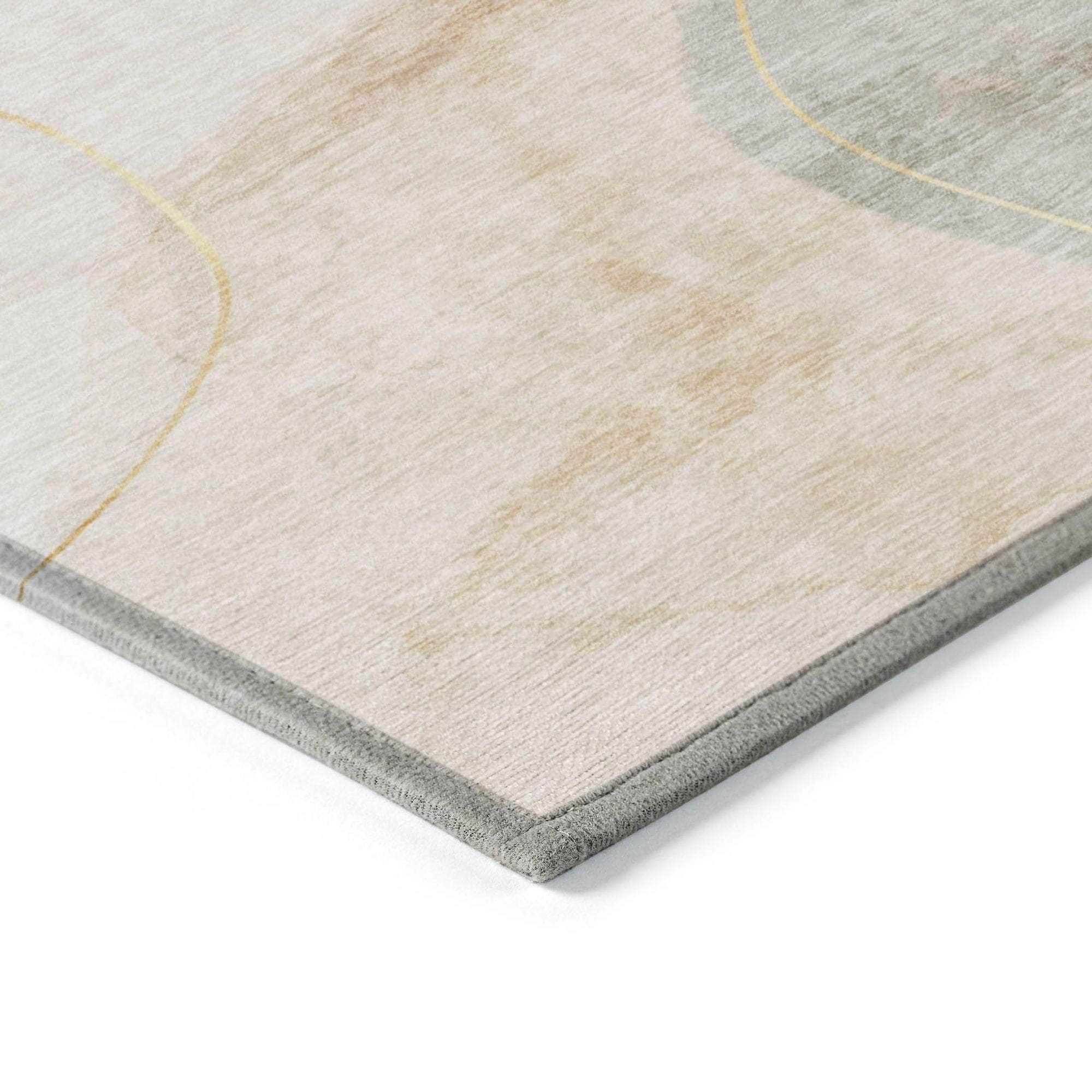 Machine Made ACN545 Beige Brown Rugs