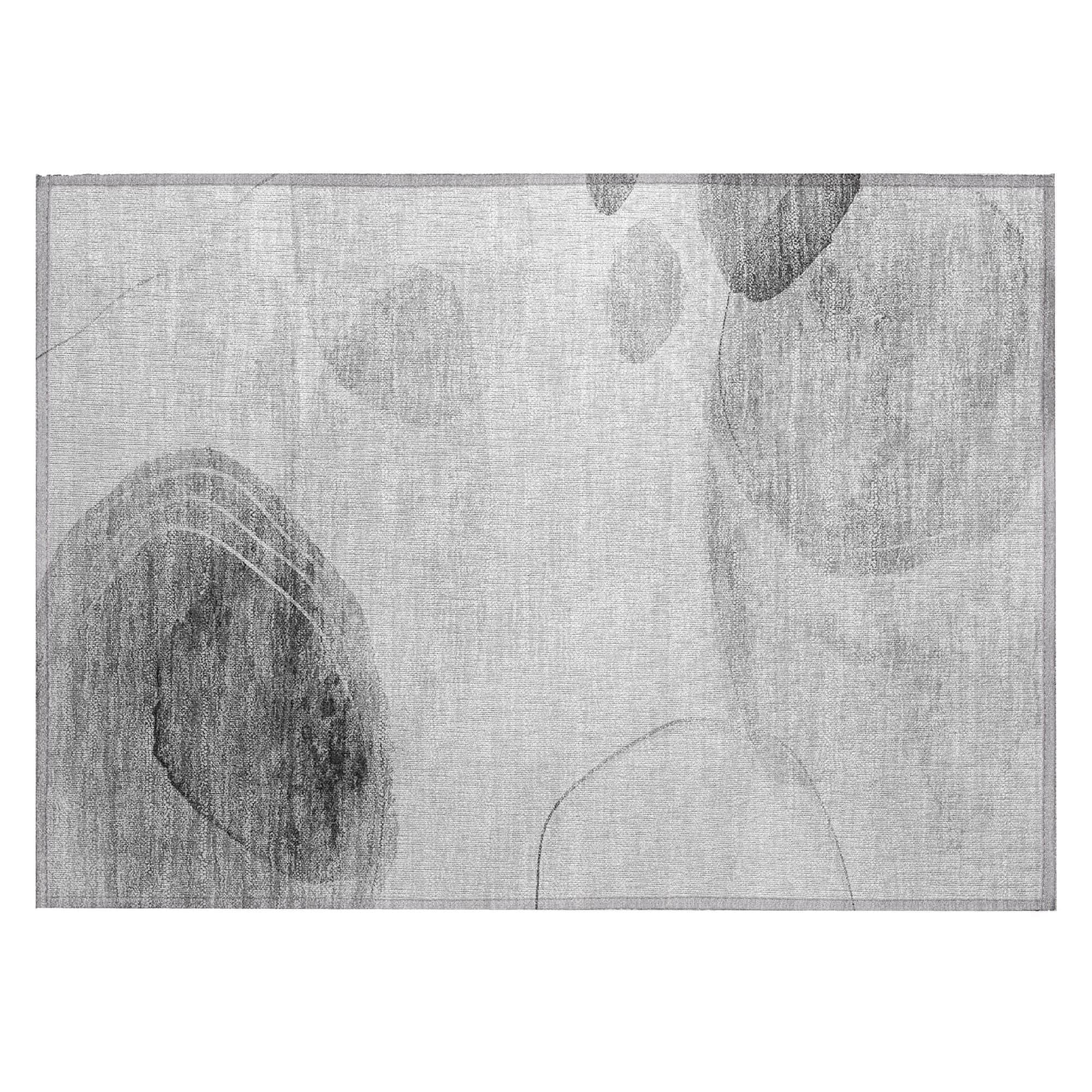 Machine Washable Gray Rug - Indoor / Outdoor - Kids / Pet Friendly Organic Print Rug