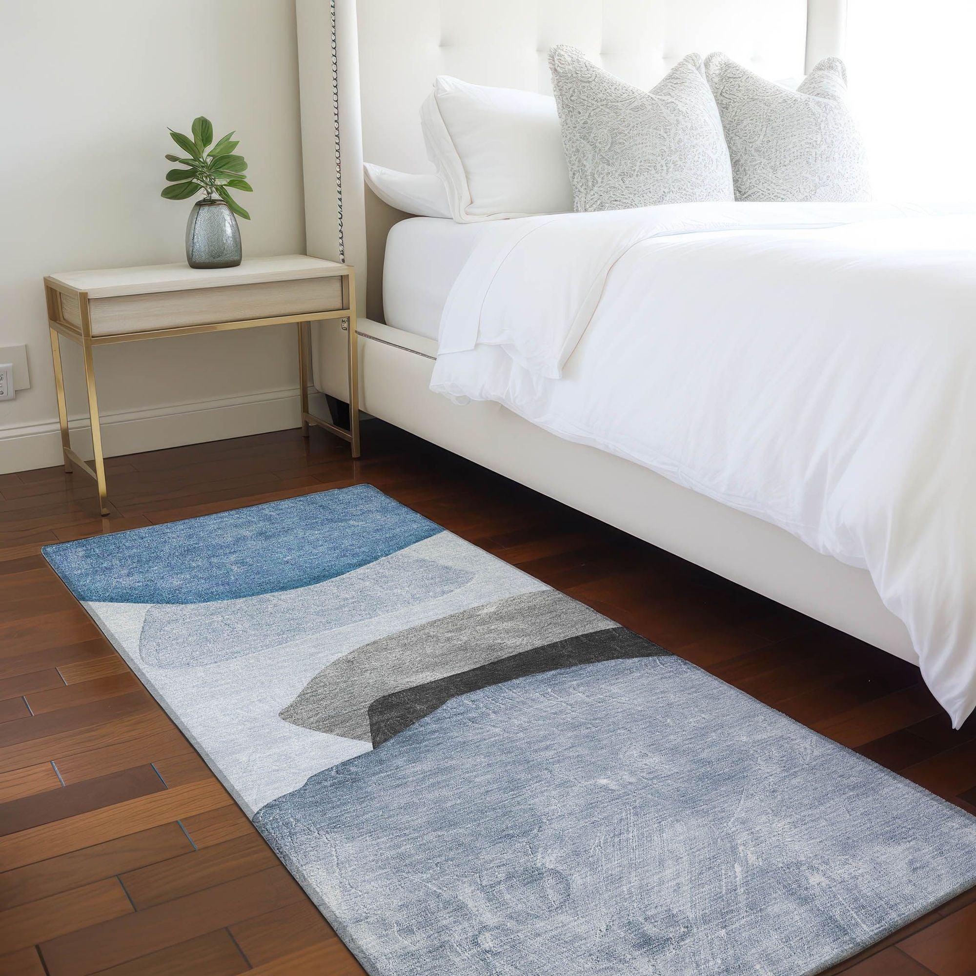 Machine Made ACN547 Blue Rugs