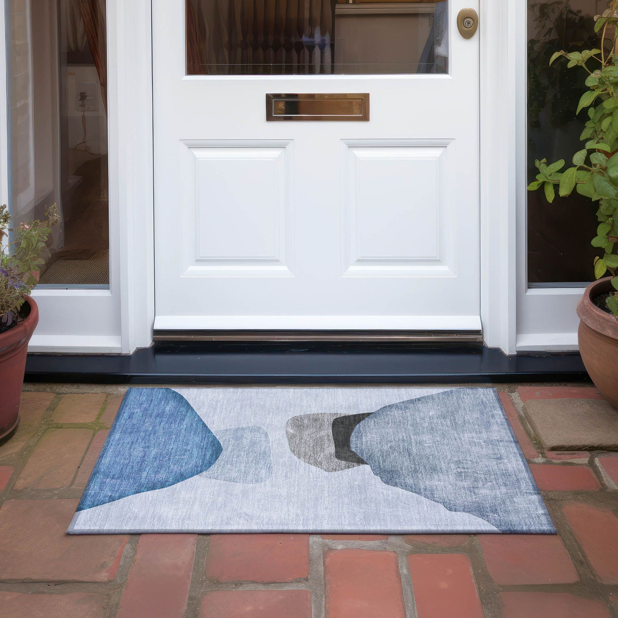 Machine Made ACN547 Blue Rugs