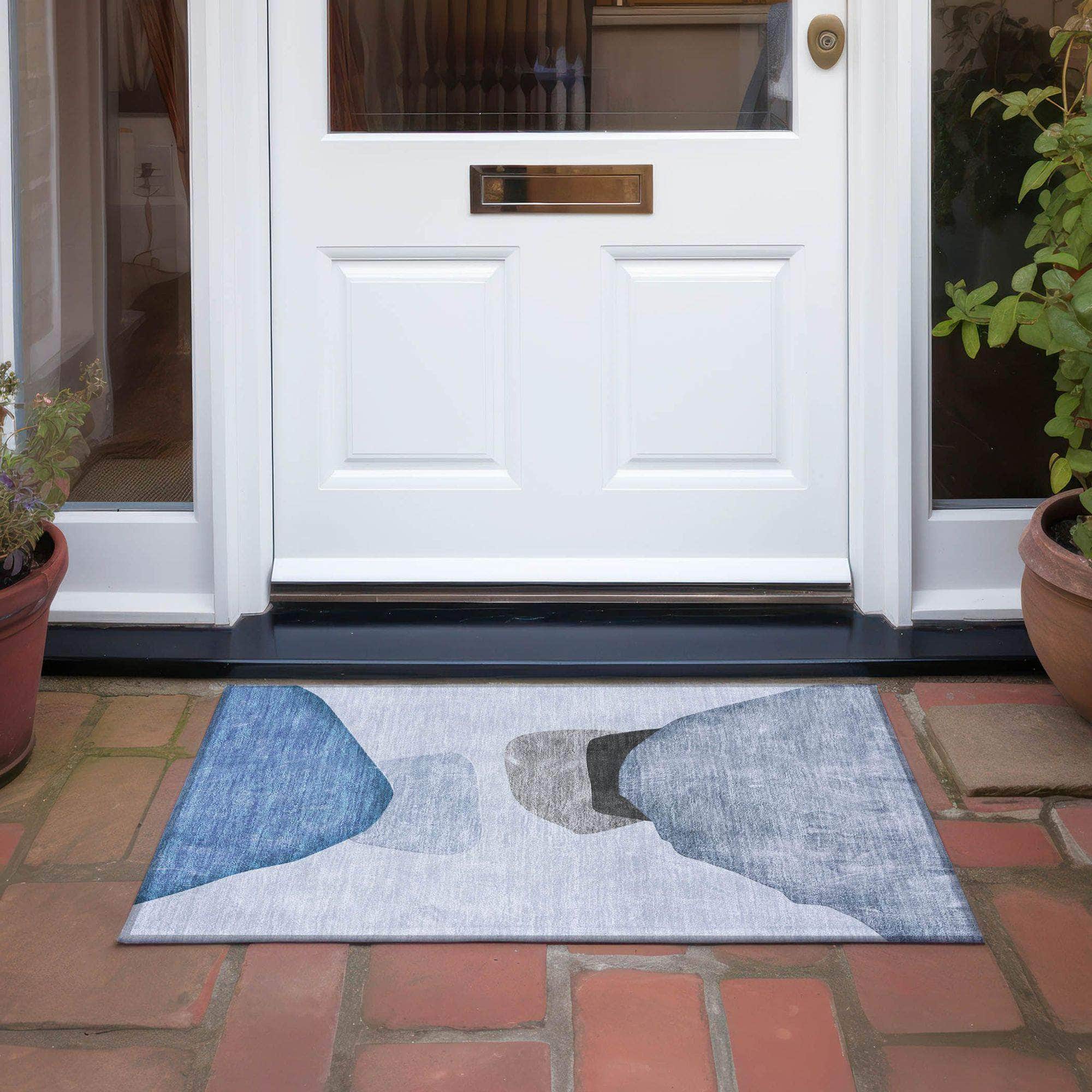 Machine Made ACN547 Blue Rugs
