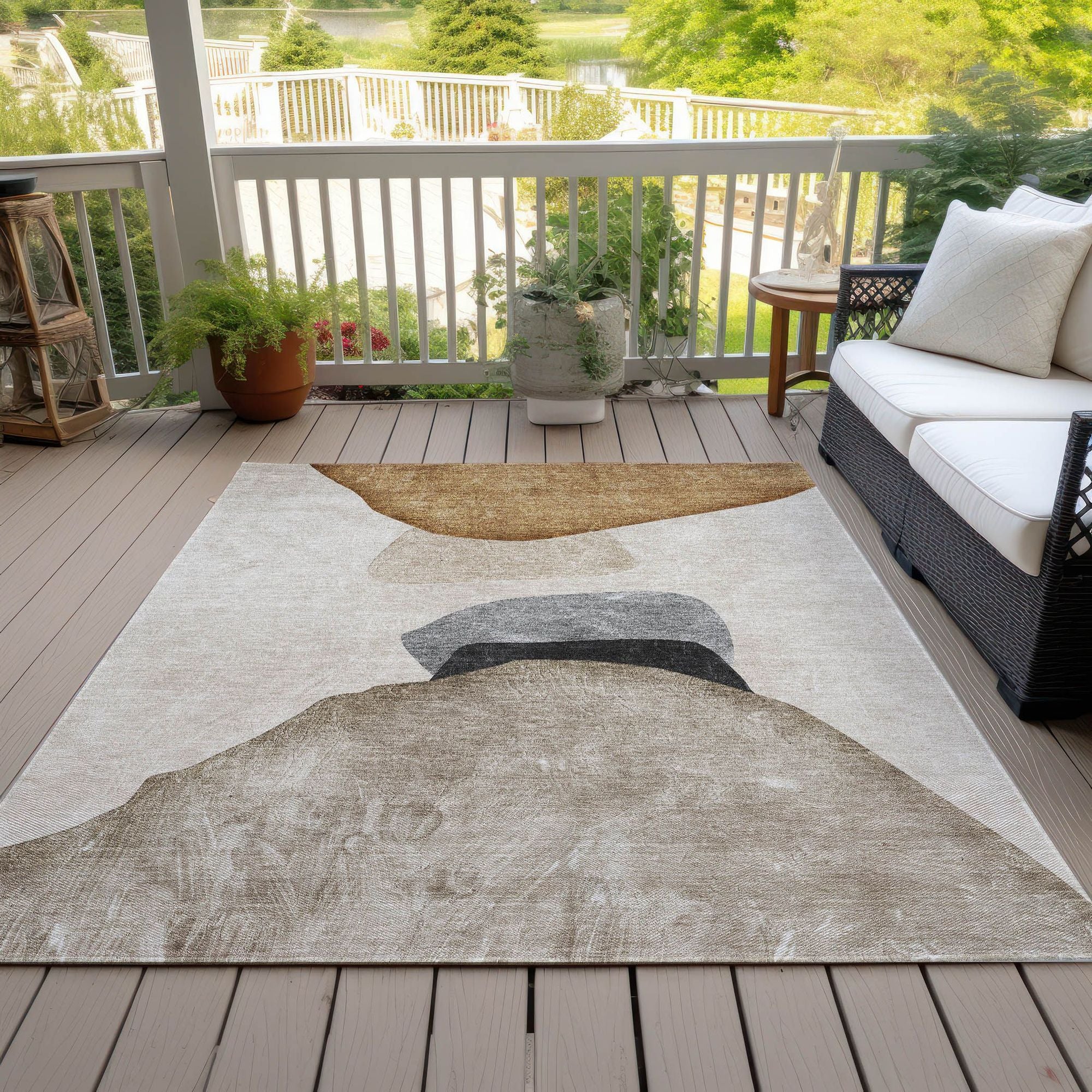 Machine Made ACN547 Brown Rugs