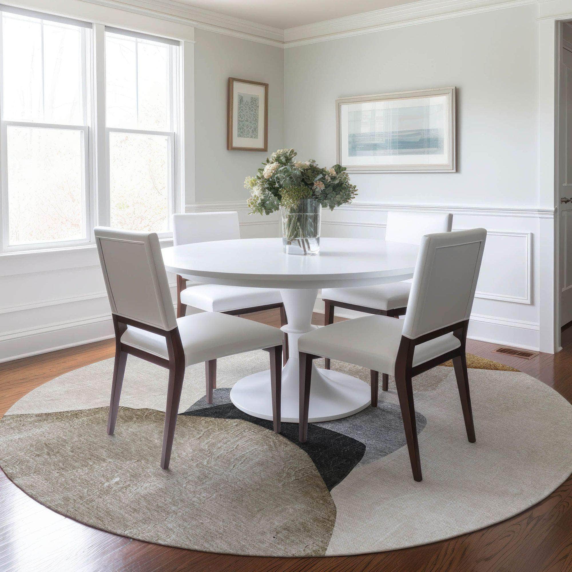 Machine Made ACN547 Brown Rugs