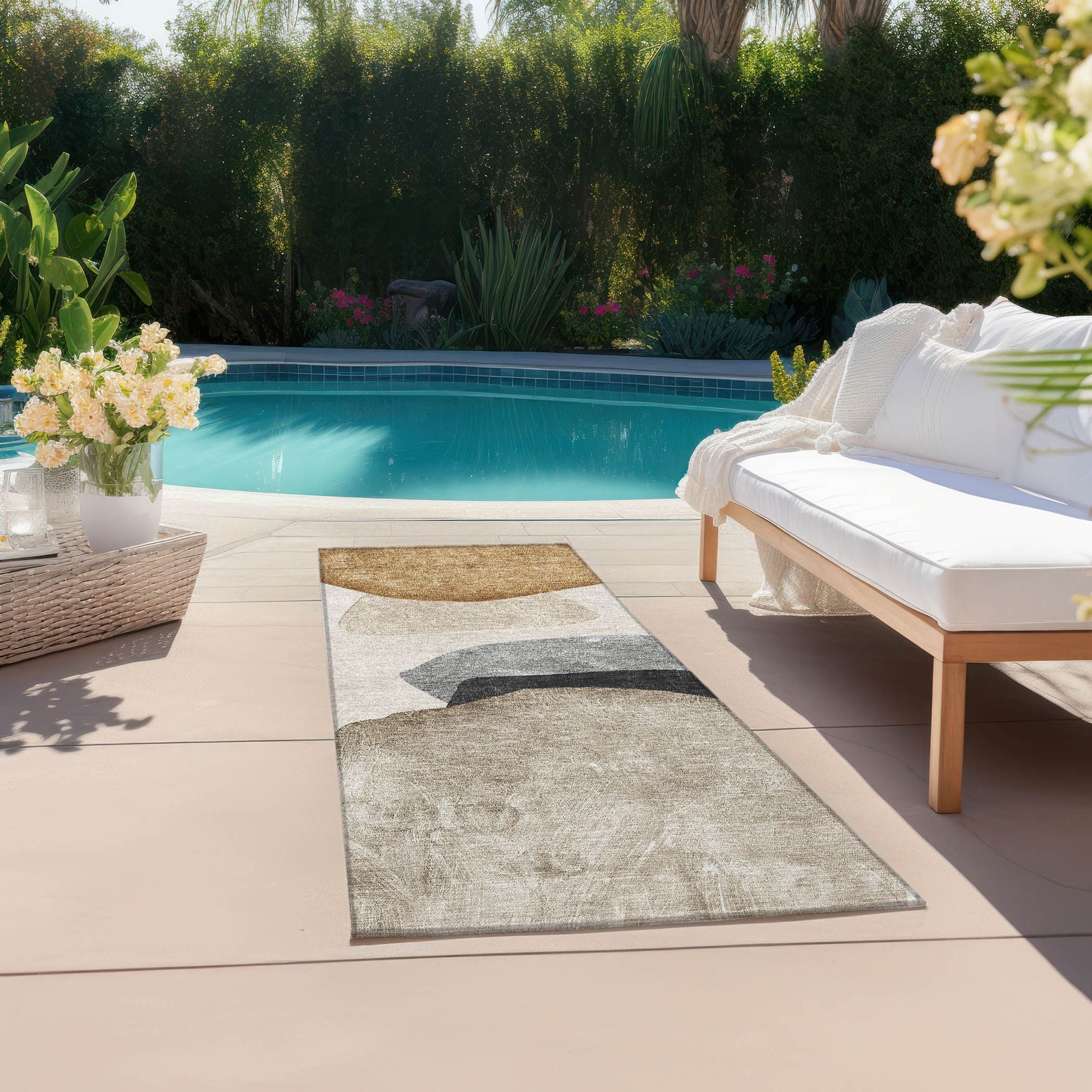 Machine Made ACN547 Brown Rugs
