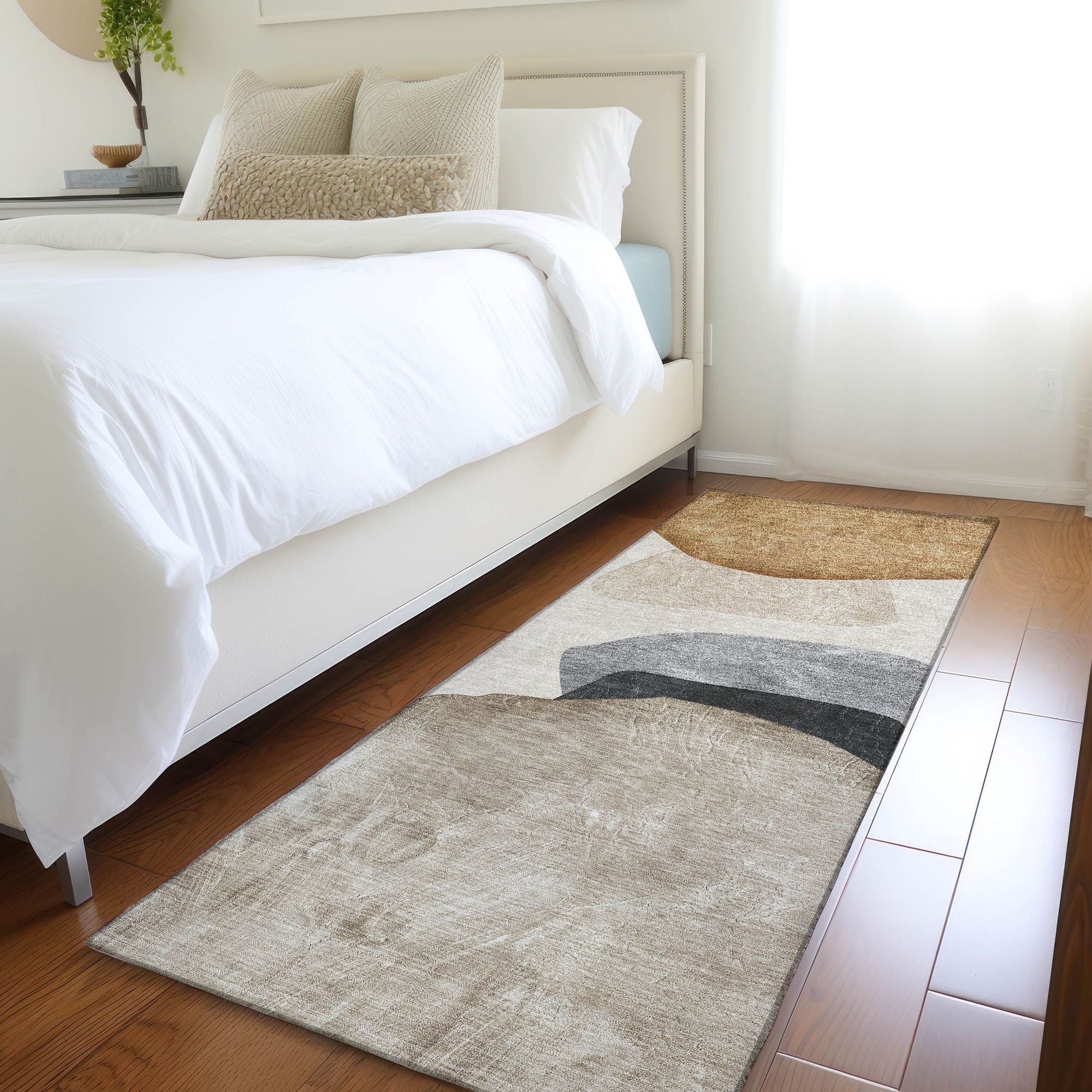 Machine Made ACN547 Brown Rugs