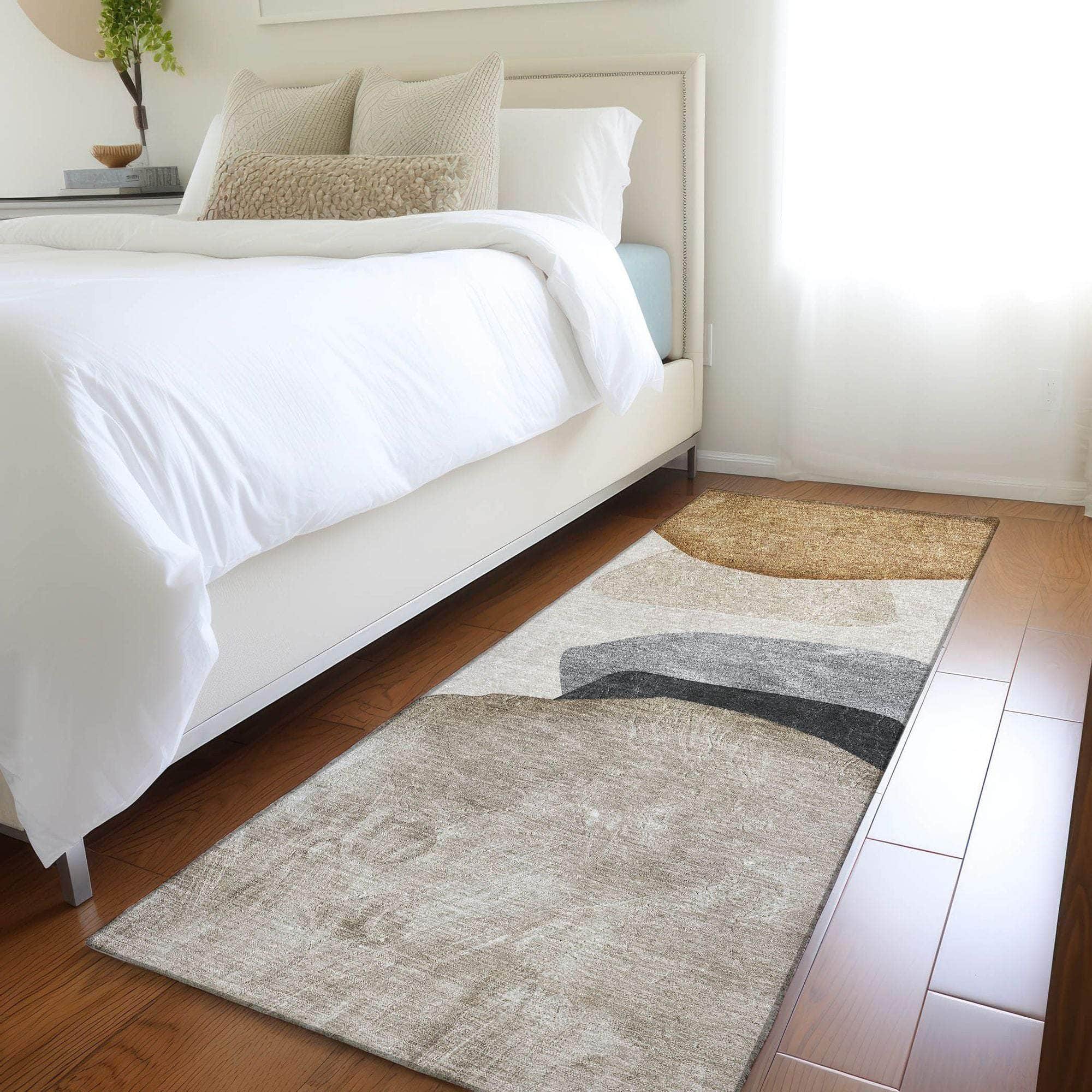 Machine Made ACN547 Brown Rugs