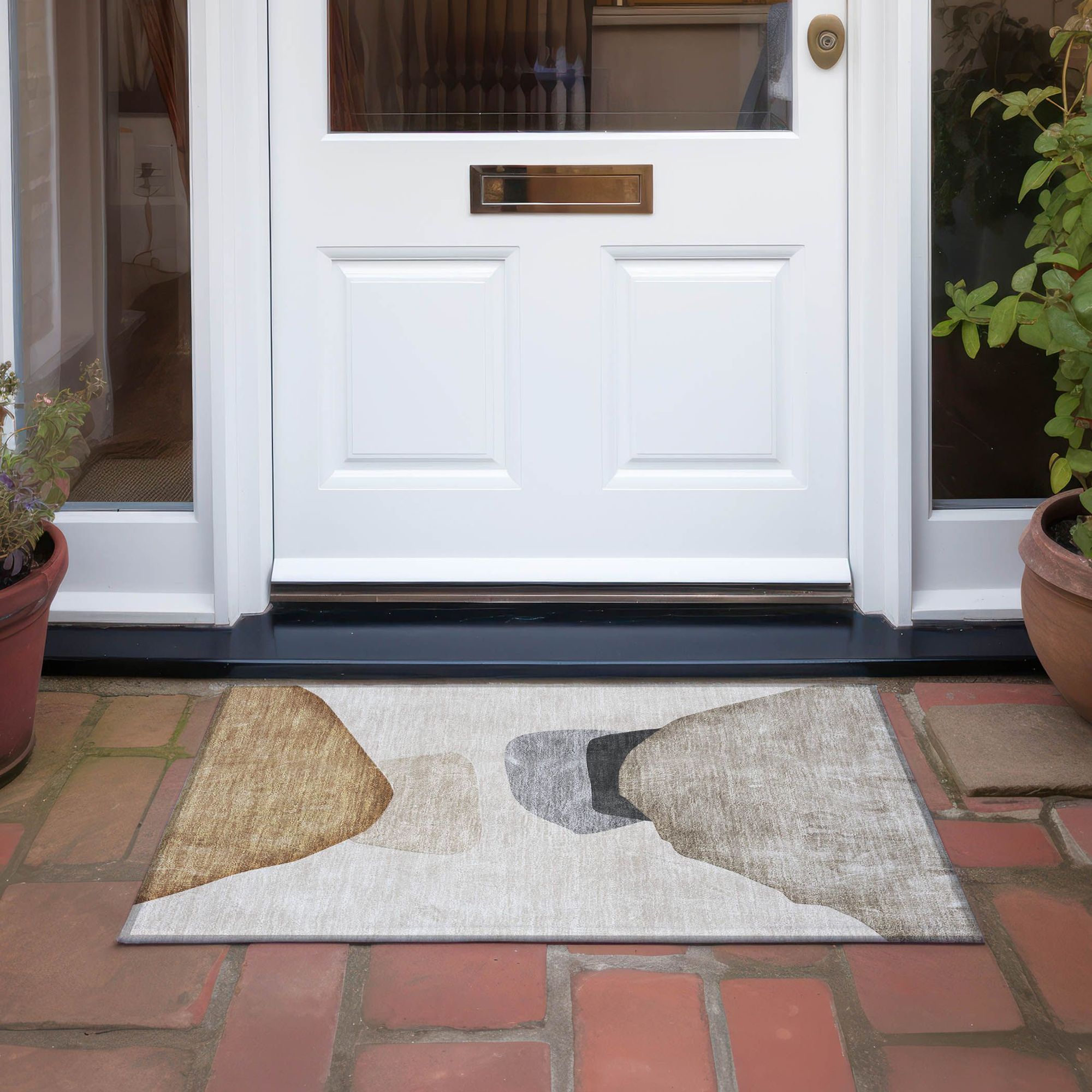 Machine Made ACN547 Brown Rugs