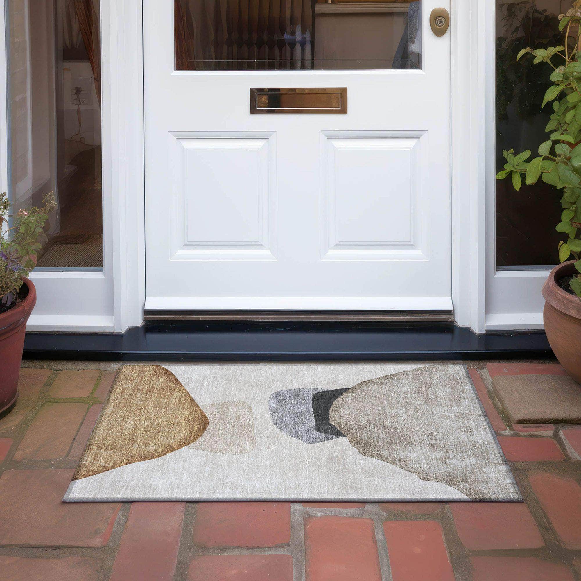 Machine Made ACN547 Brown Rugs