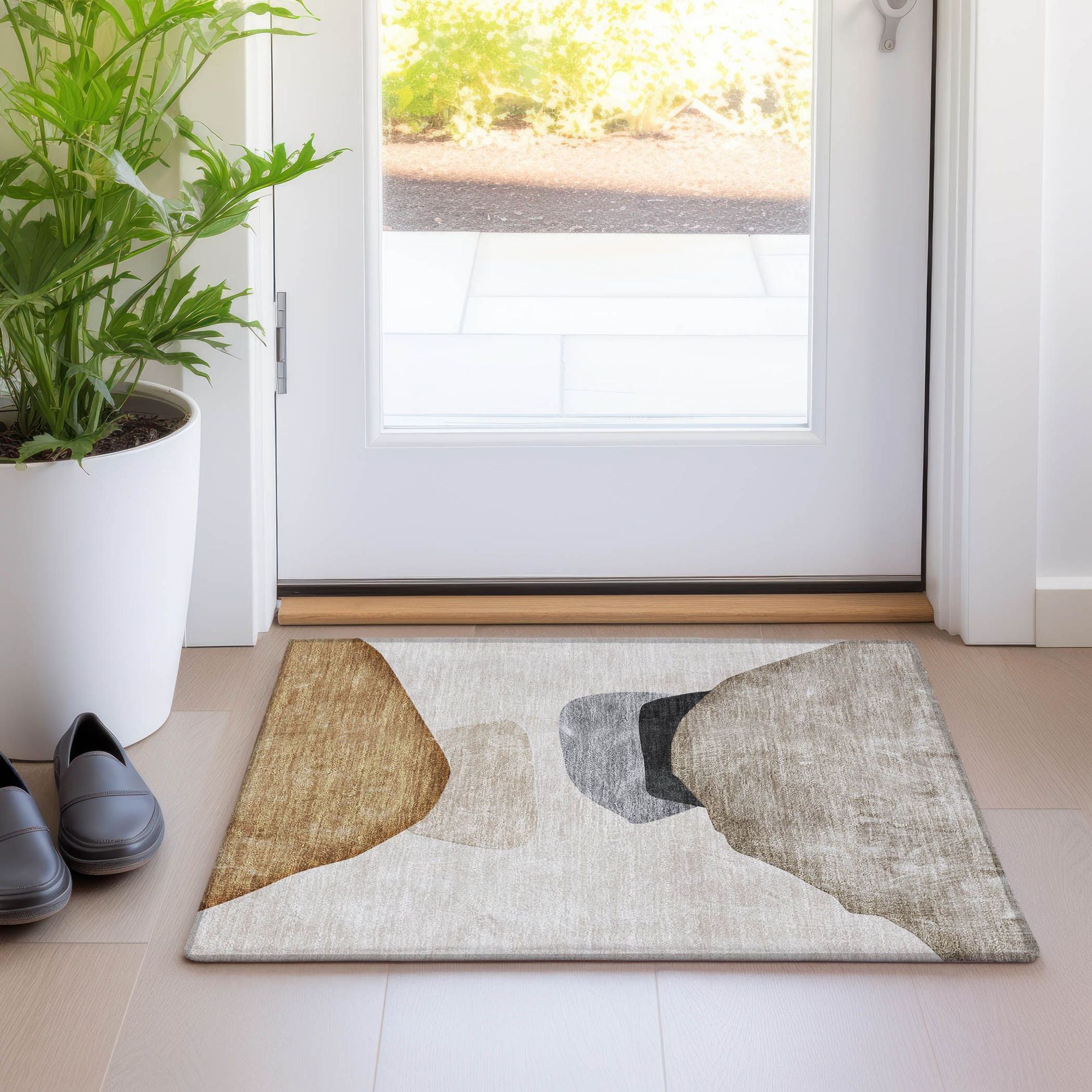 Machine Made ACN547 Brown Rugs