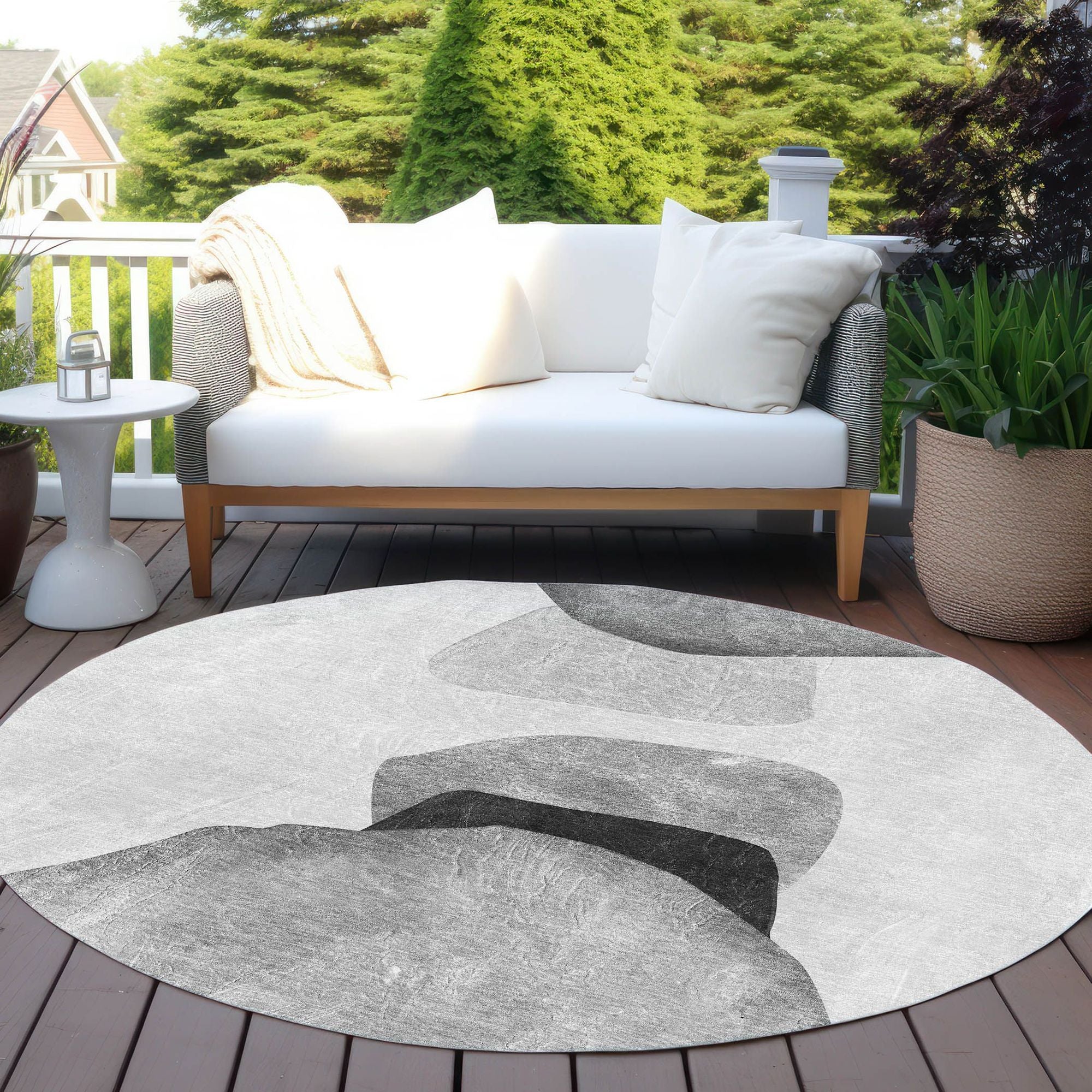 Machine Made ACN547 Gray Rugs
