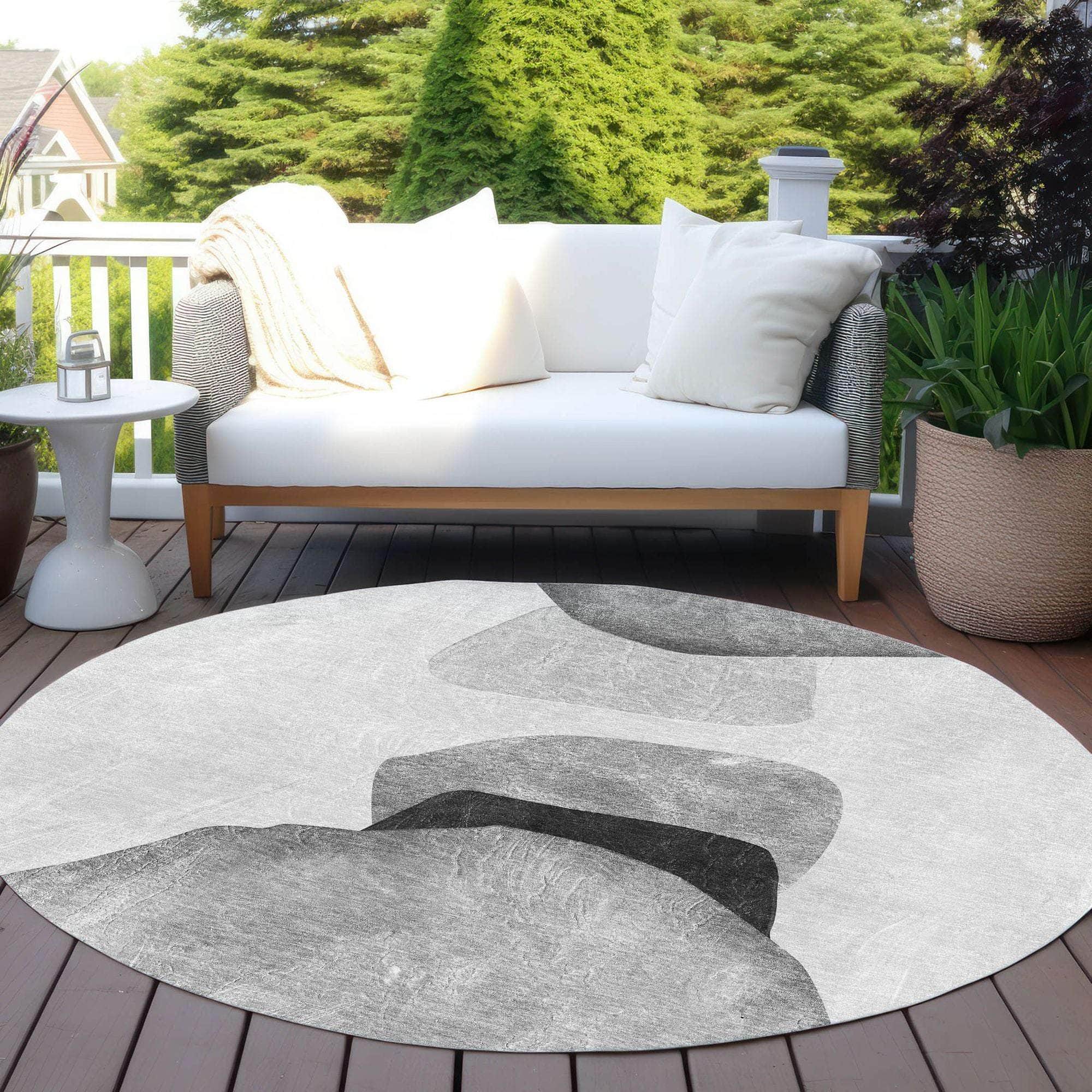 Machine Made ACN547 Gray Rugs
