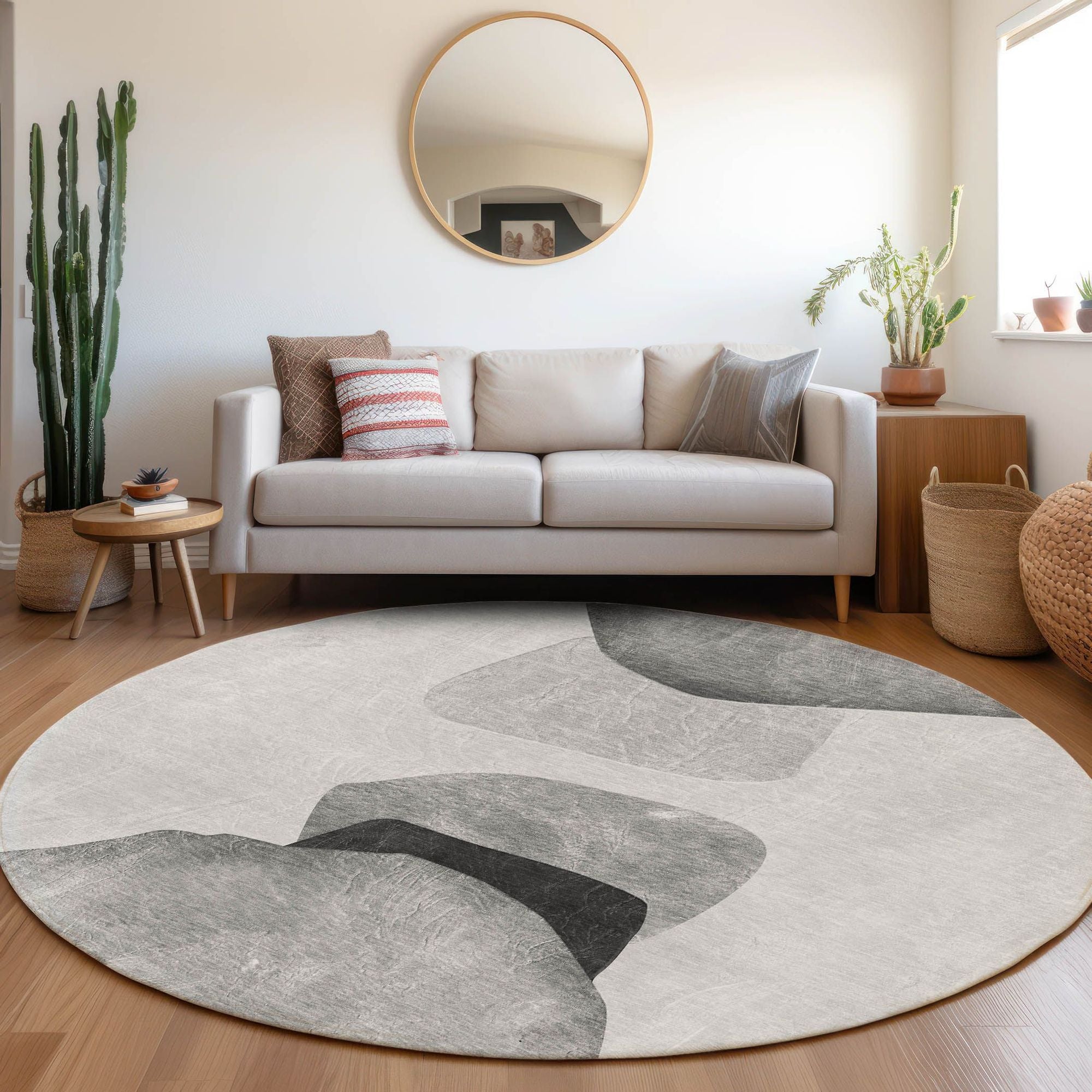 Machine Made ACN547 Gray Rugs