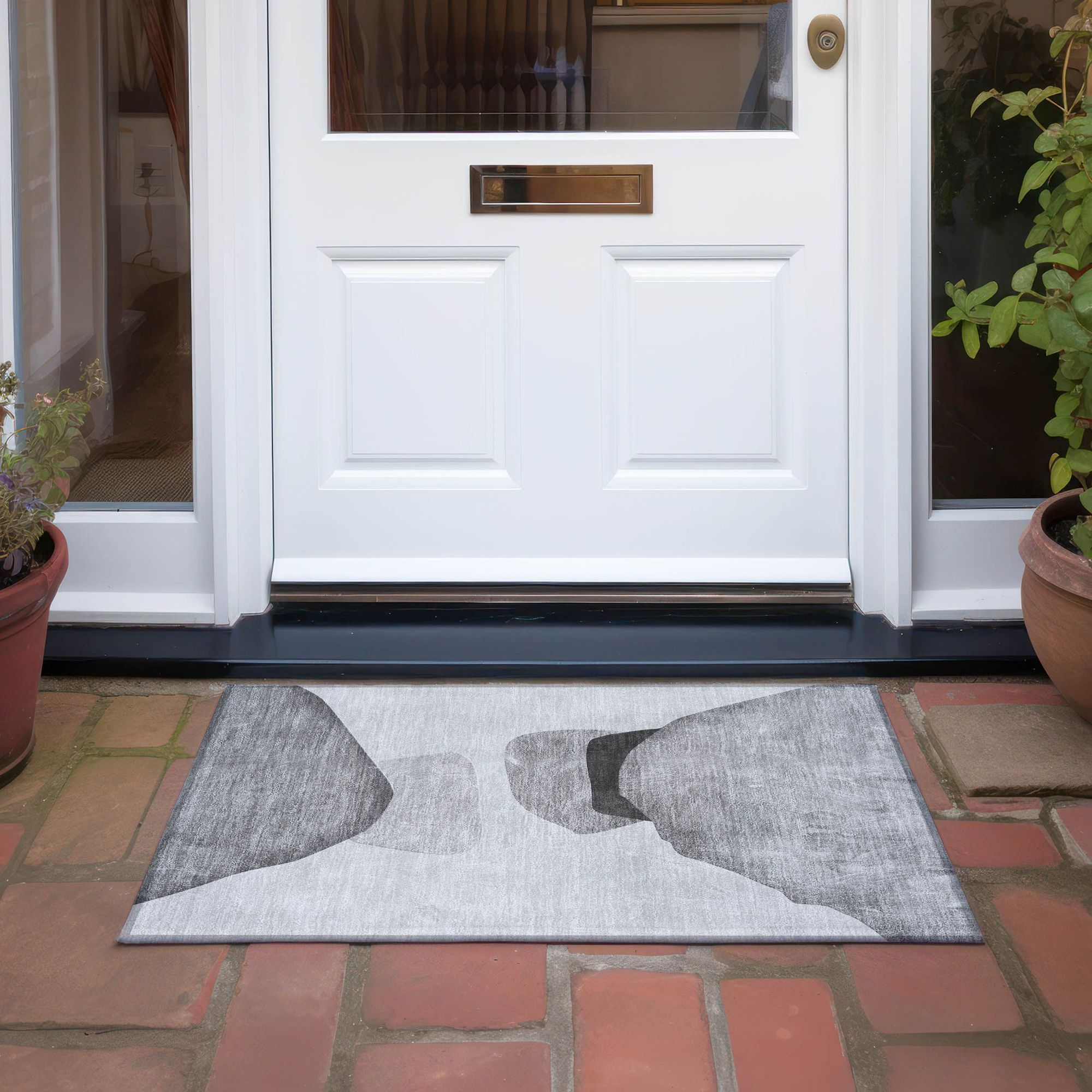 Machine Made ACN547 Gray Rugs