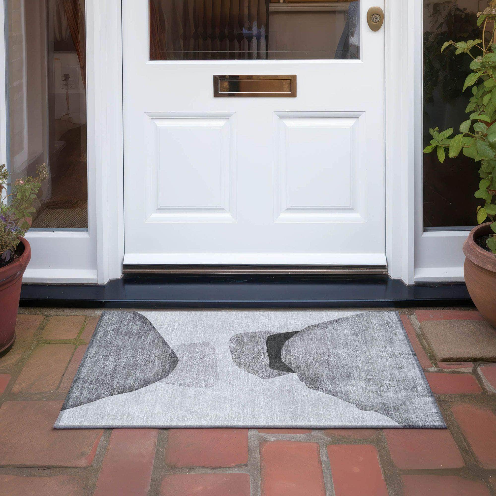 Machine Made ACN547 Gray Rugs
