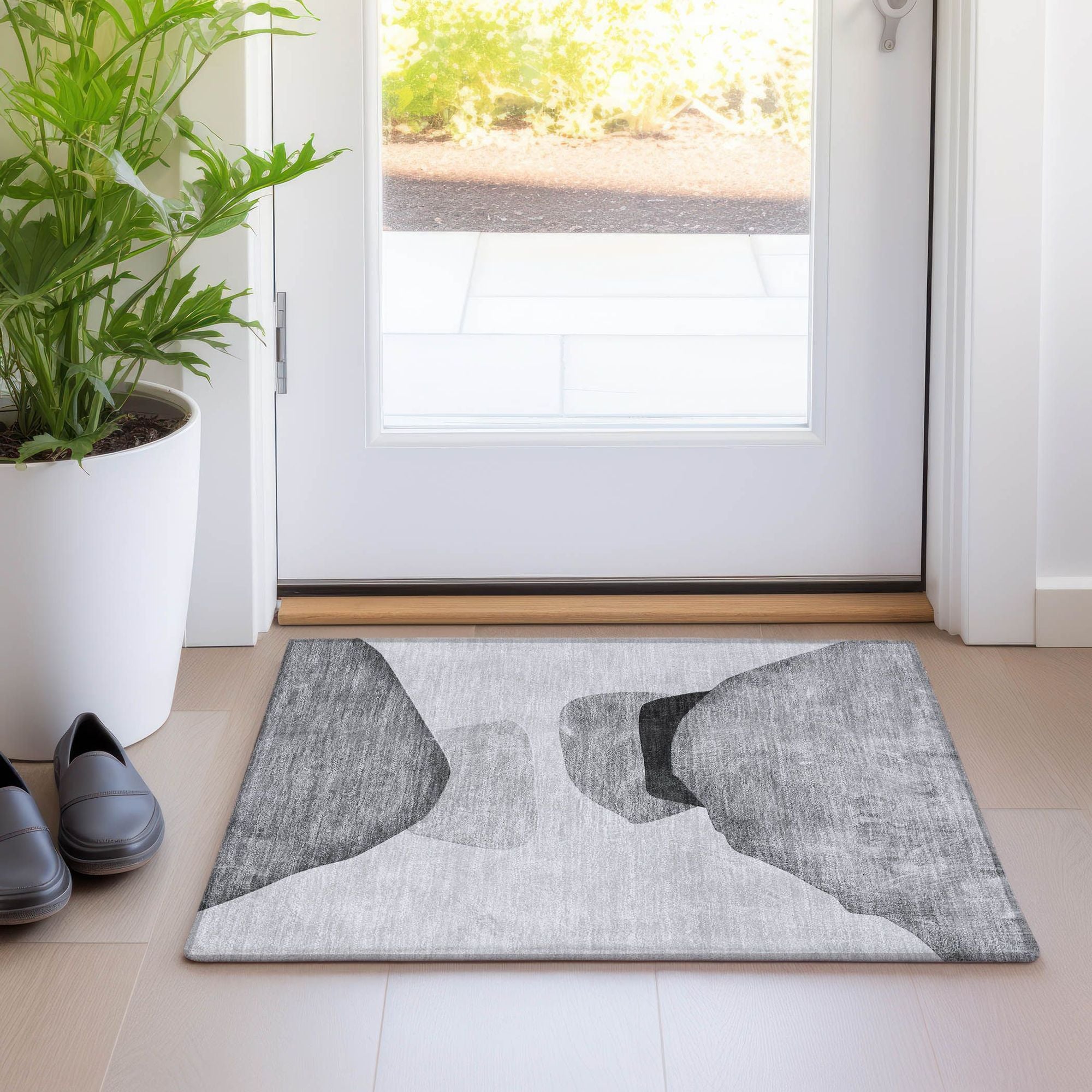 Machine Made ACN547 Gray Rugs