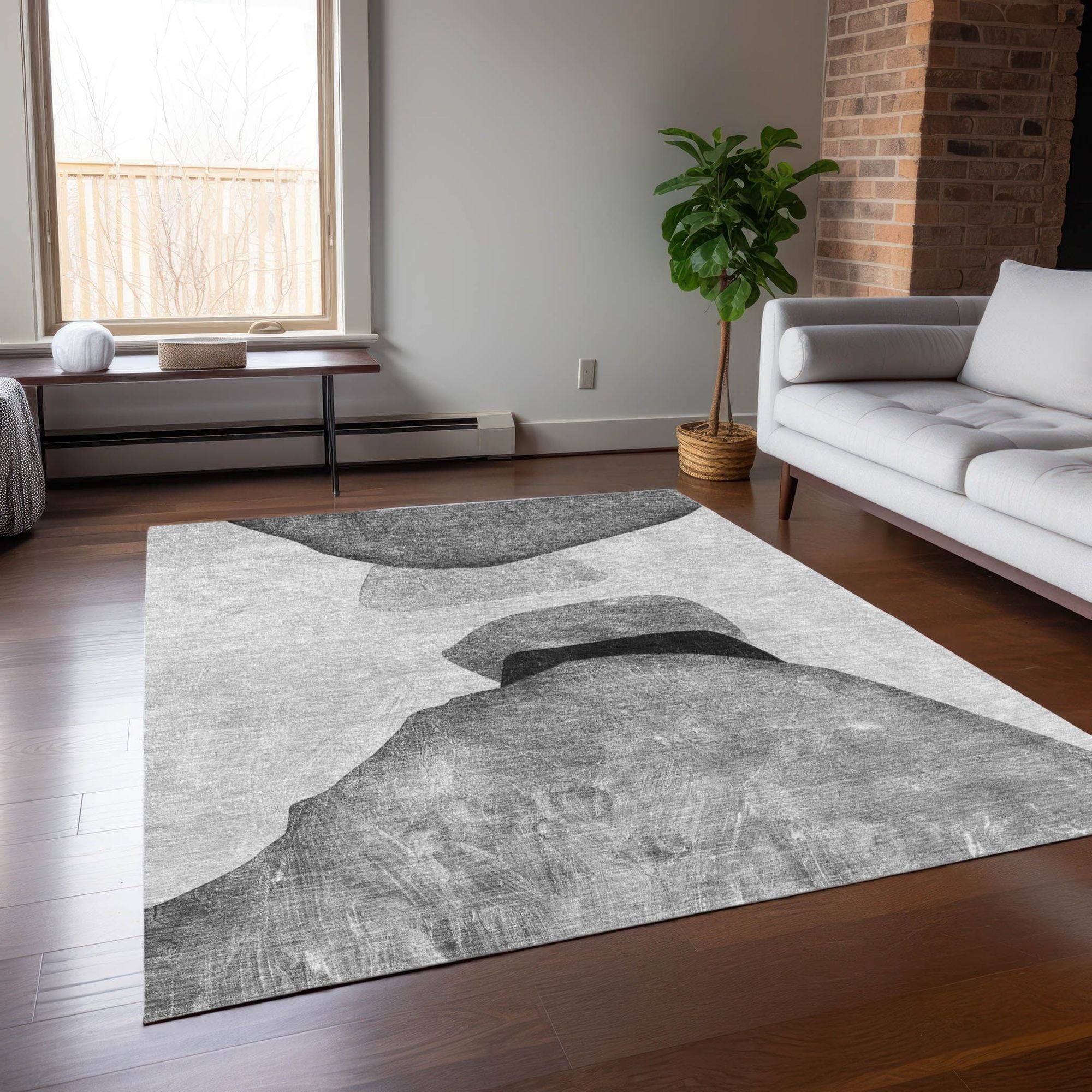 Machine Made ACN547 Gray Rugs