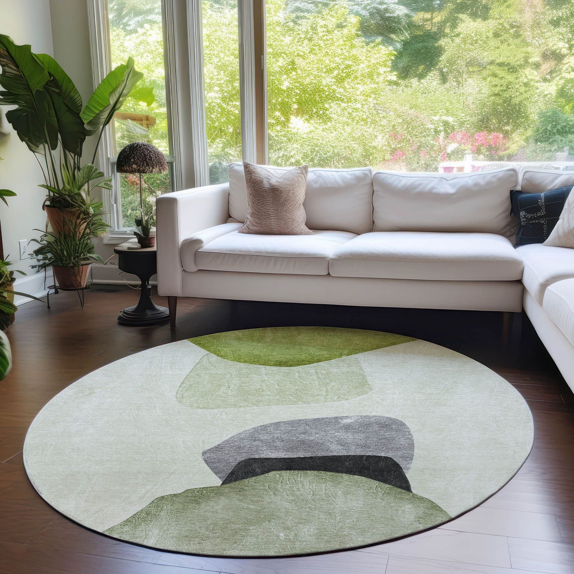 Machine Made ACN547 Green Rugs