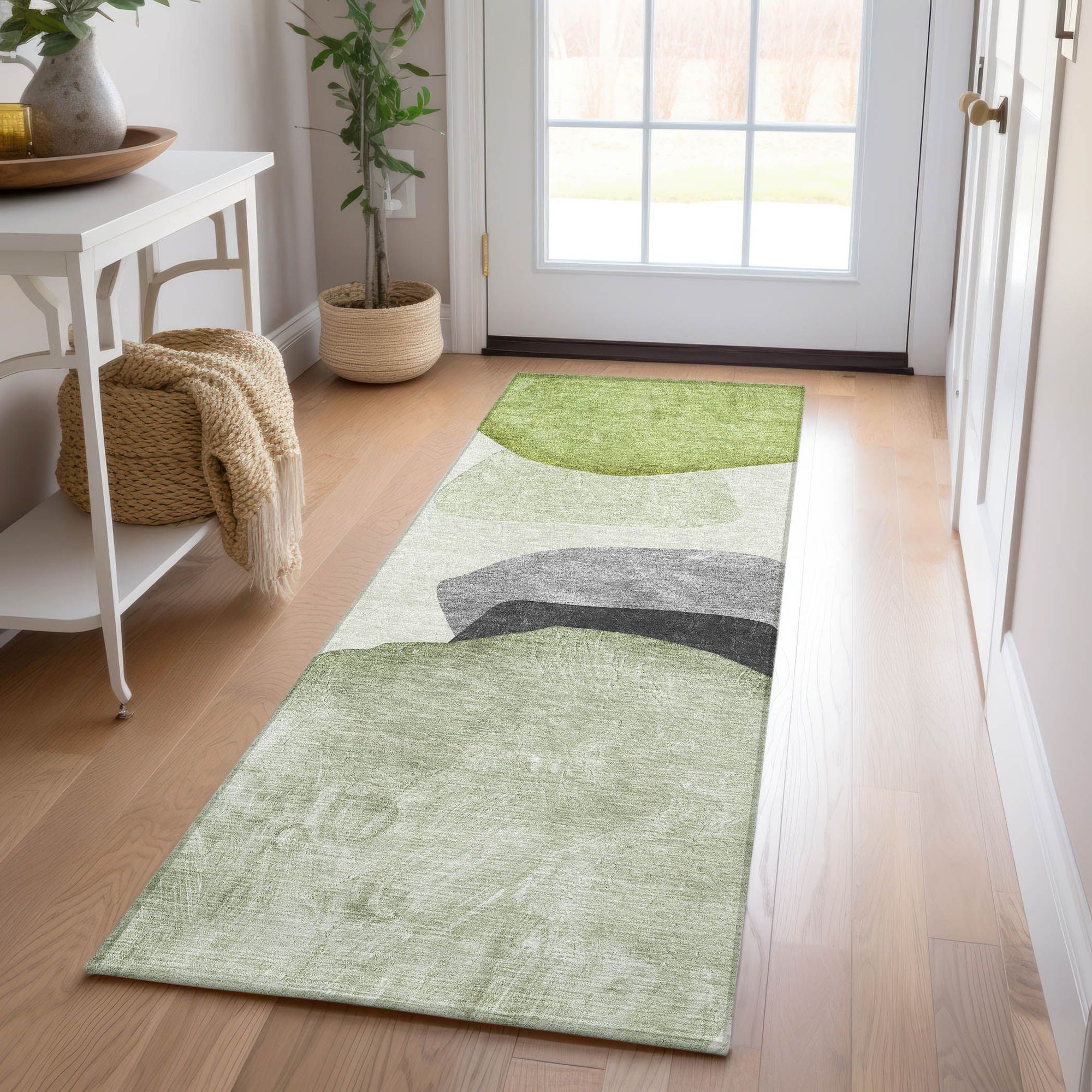 Machine Made ACN547 Green Rugs