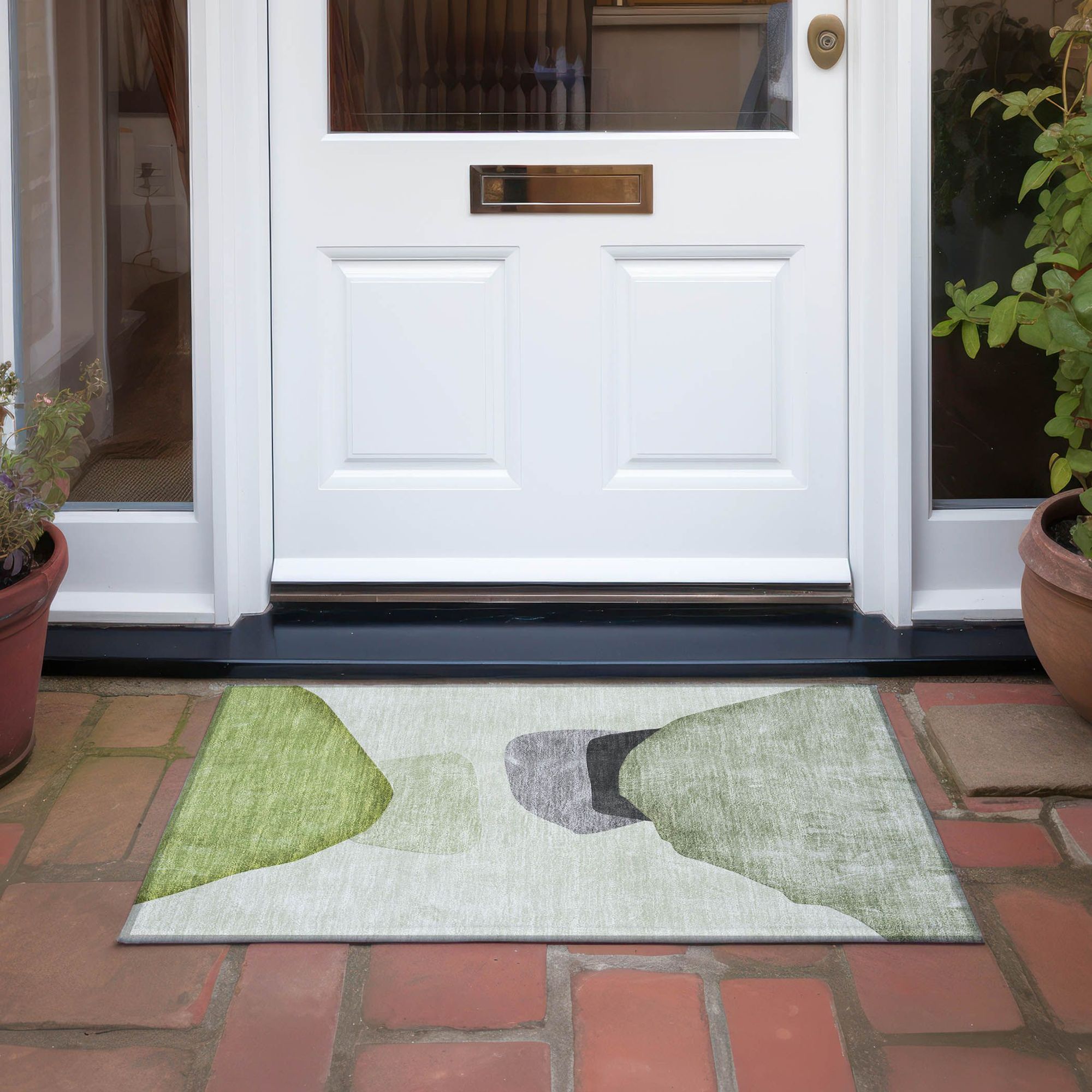 Machine Made ACN547 Green Rugs