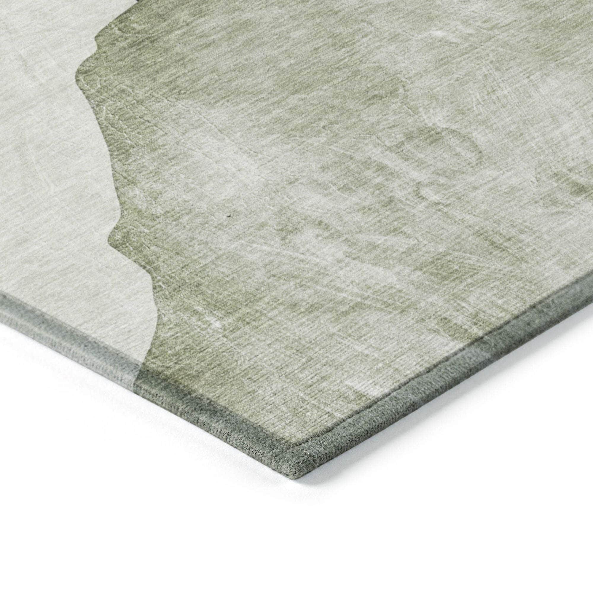 Machine Made ACN547 Green Rugs