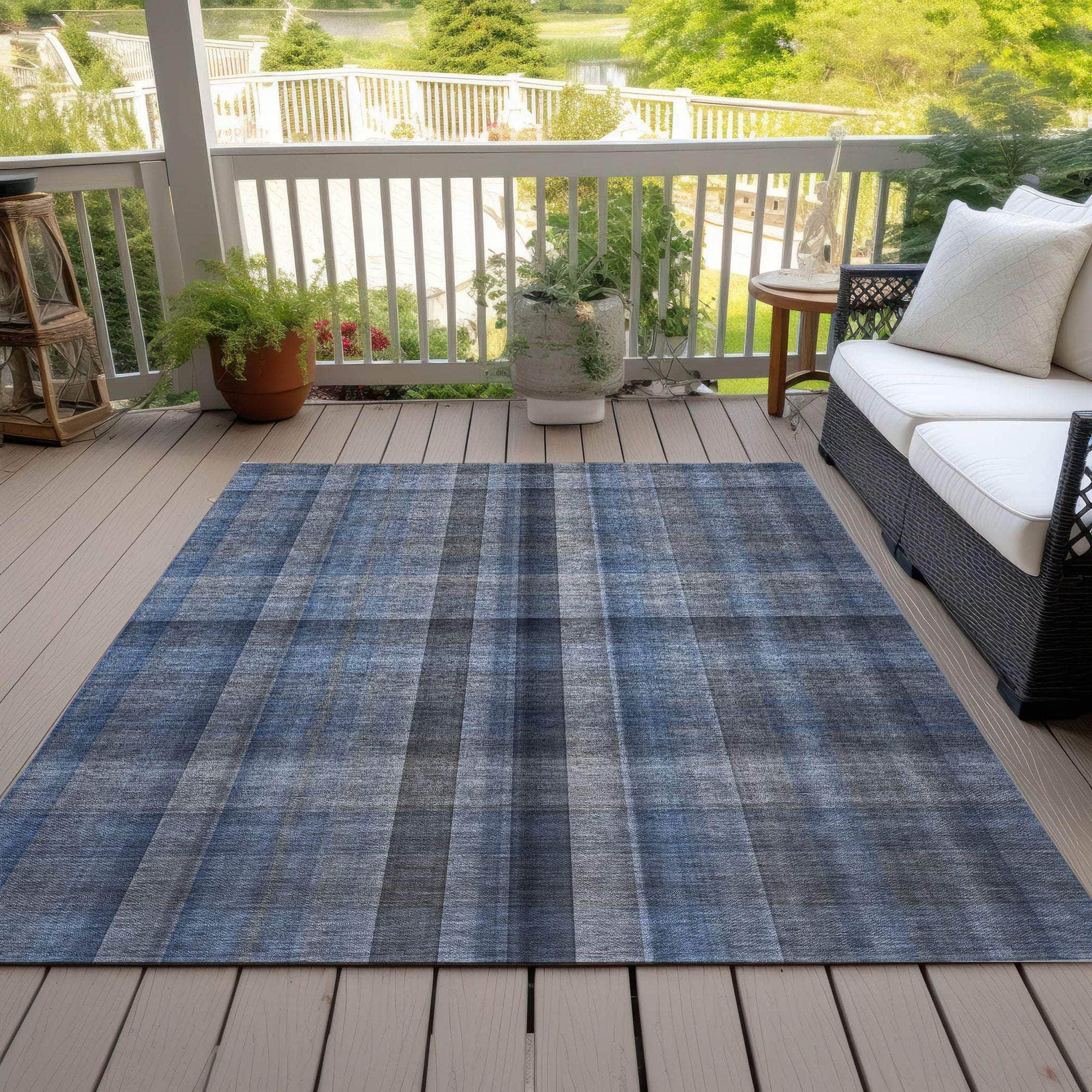 Machine Made ACN548 Blue Rugs