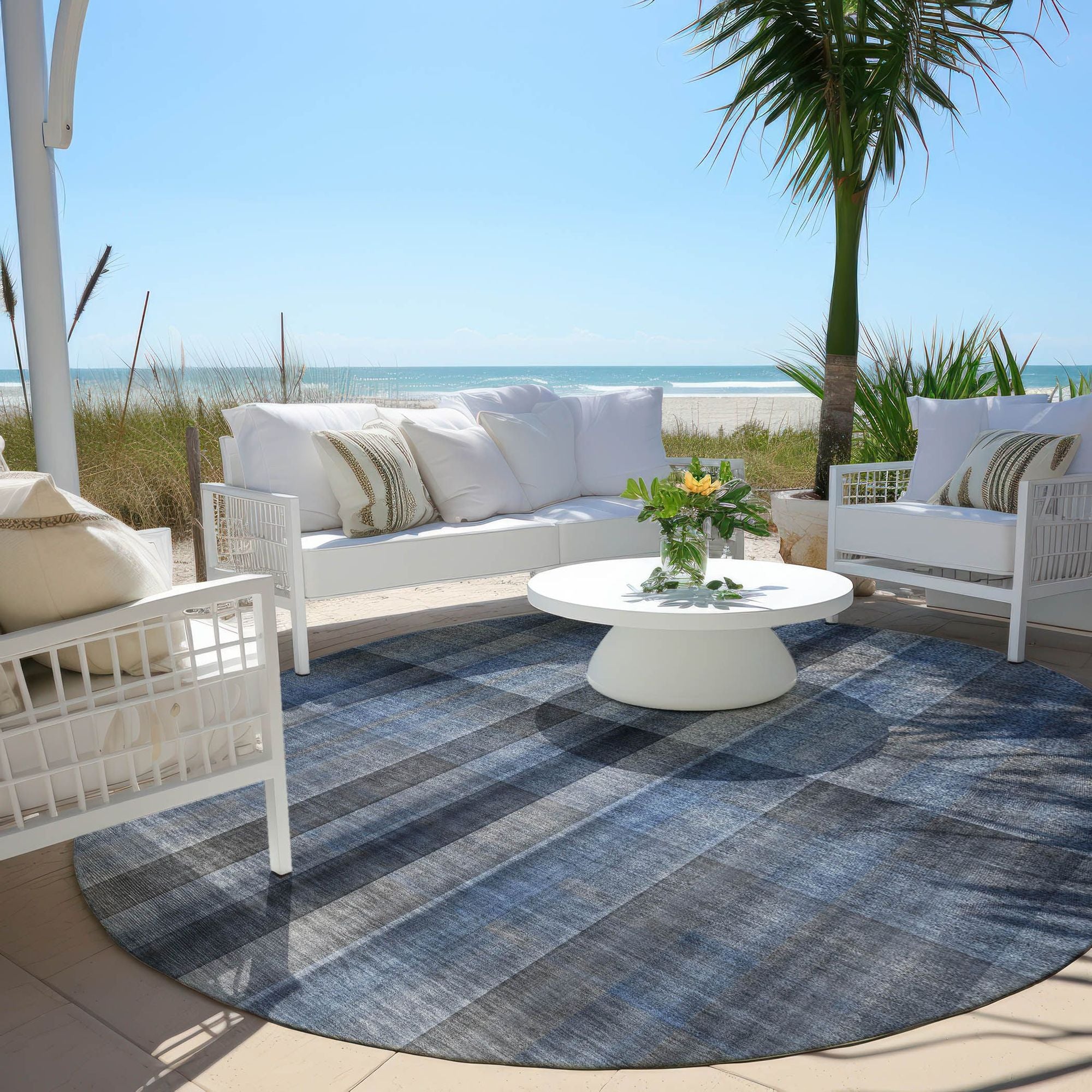 Machine Made ACN548 Blue Rugs