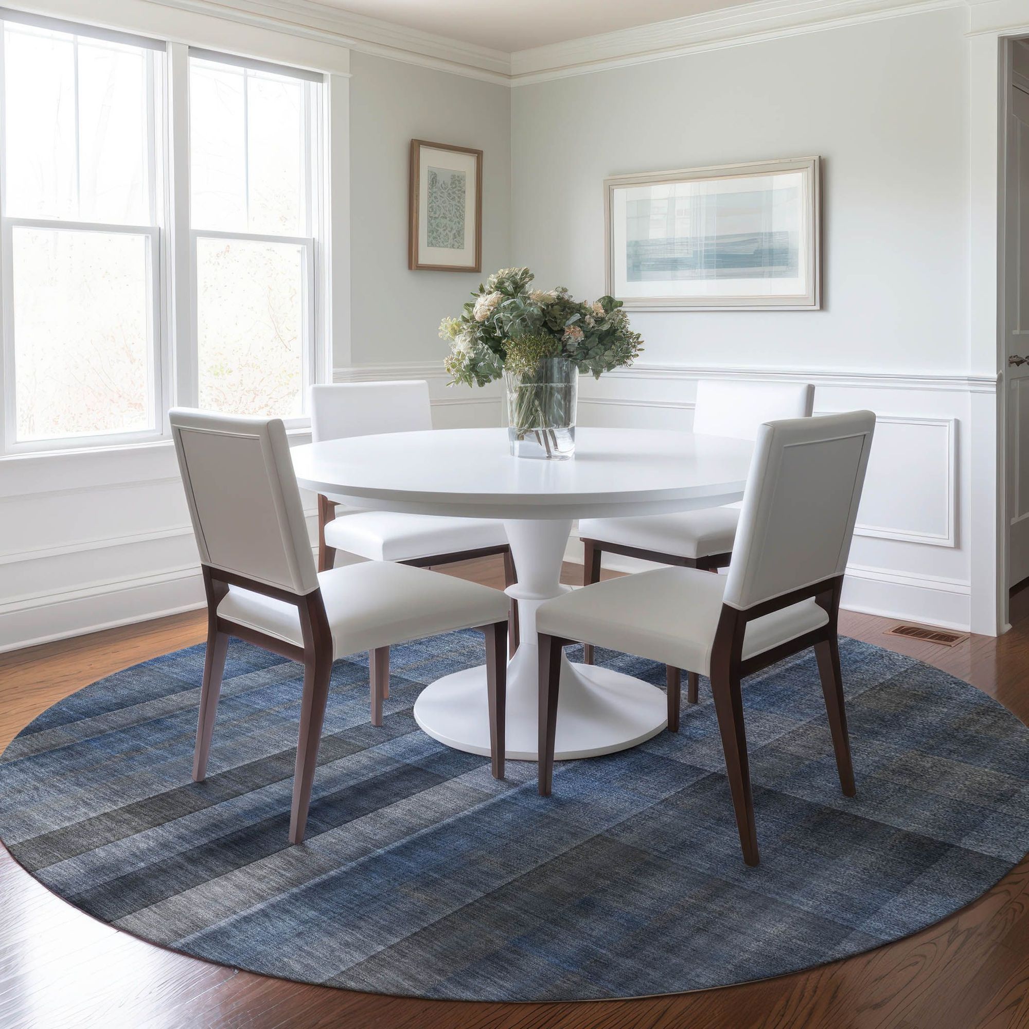 Machine Made ACN548 Blue Rugs