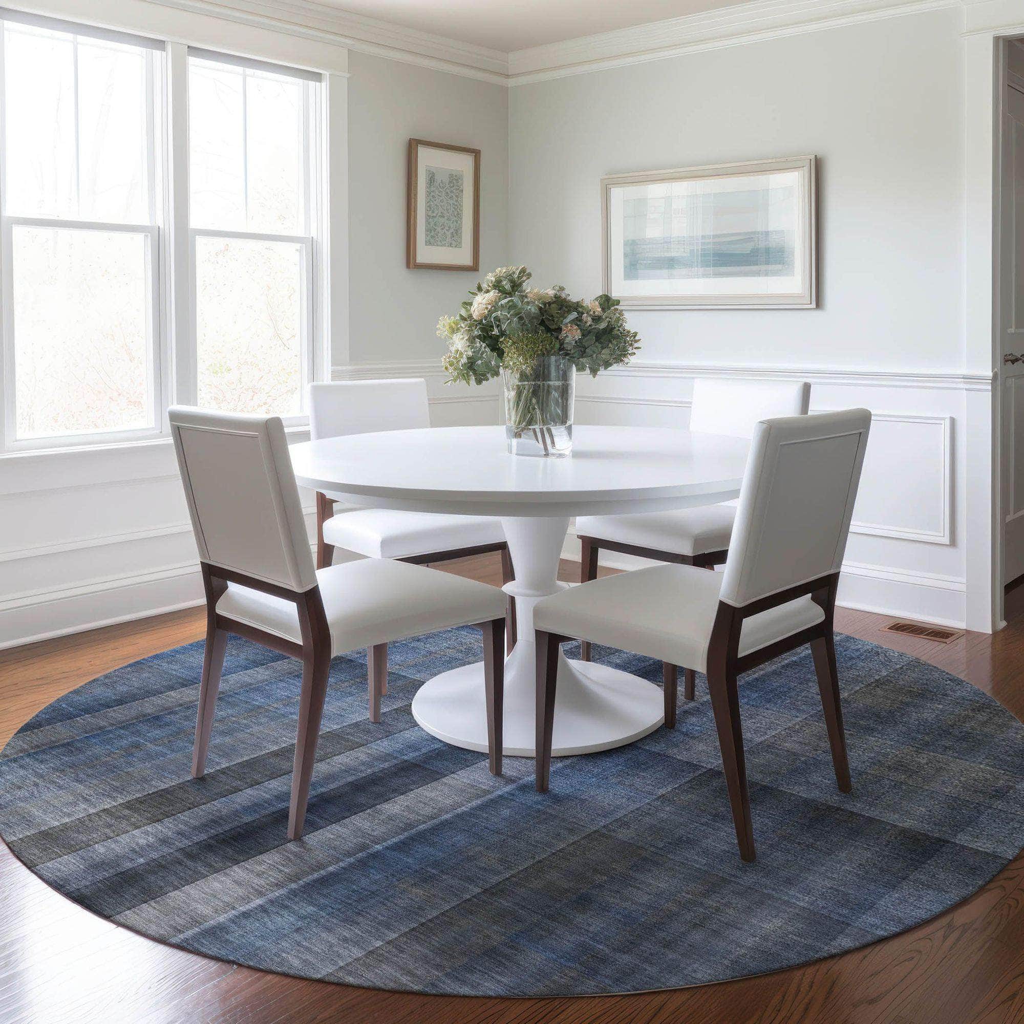 Machine Made ACN548 Blue Rugs
