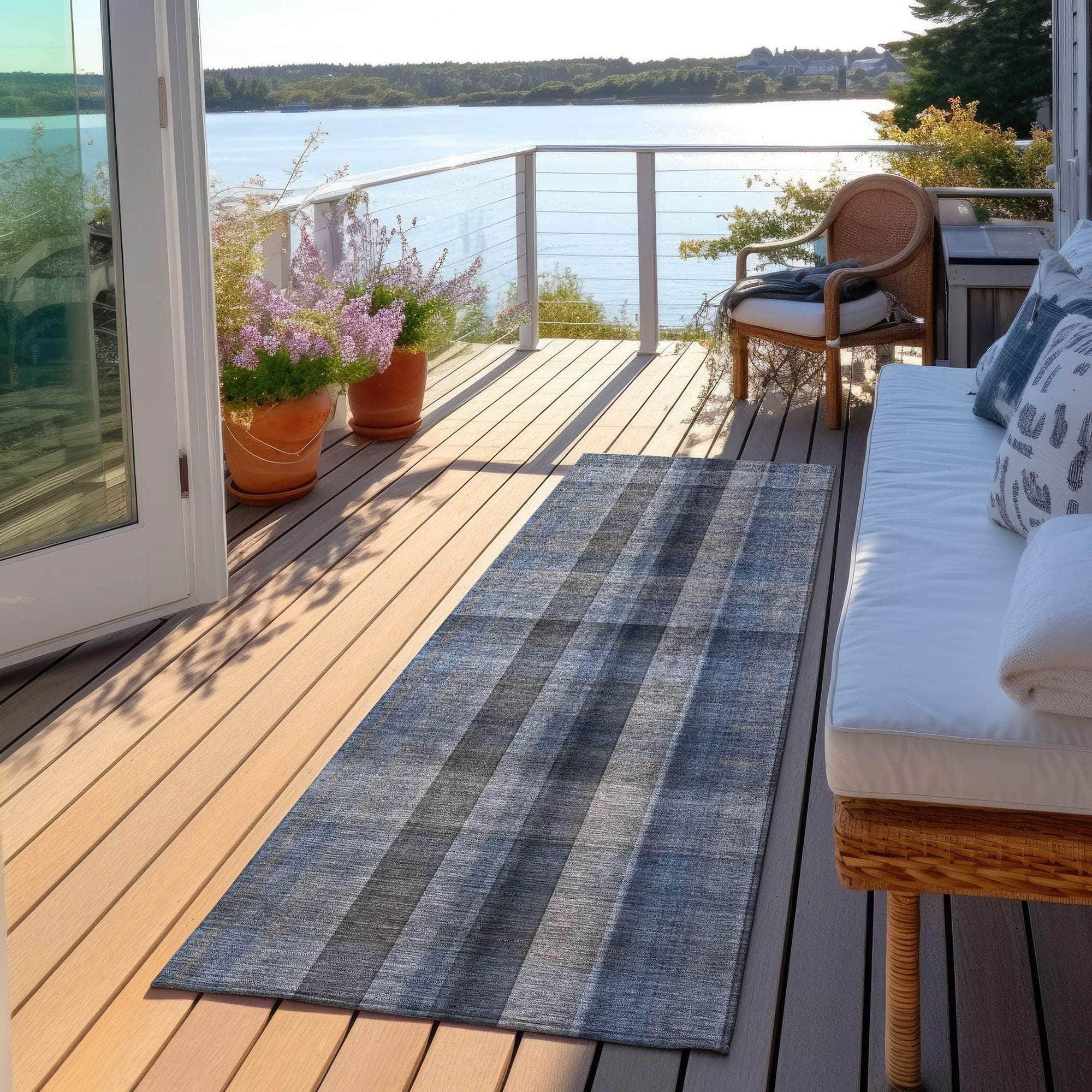 Machine Made ACN548 Blue Rugs