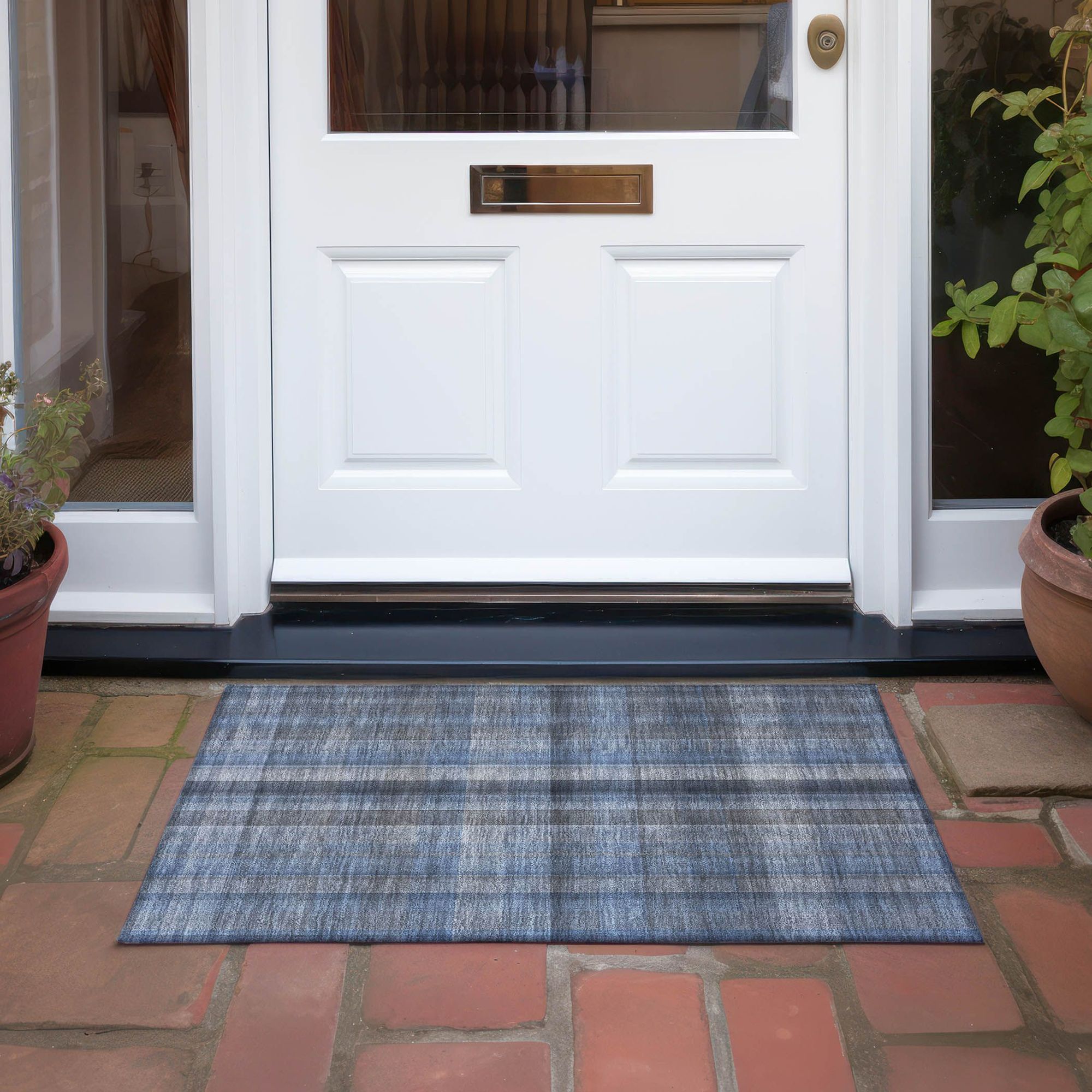 Machine Made ACN548 Blue Rugs