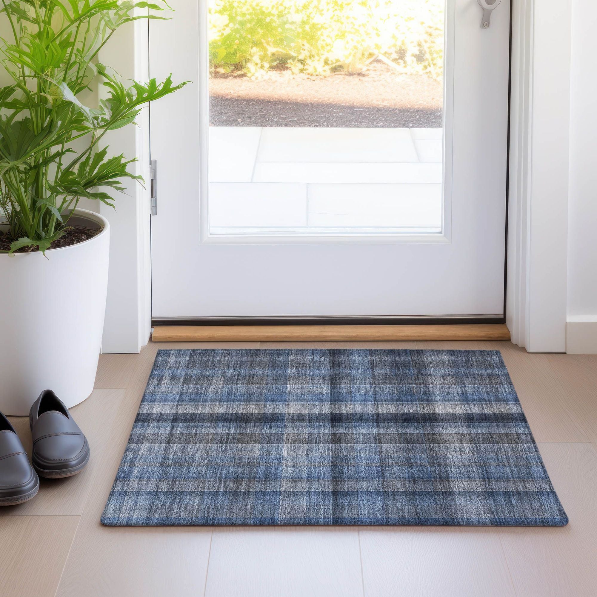 Machine Made ACN548 Blue Rugs