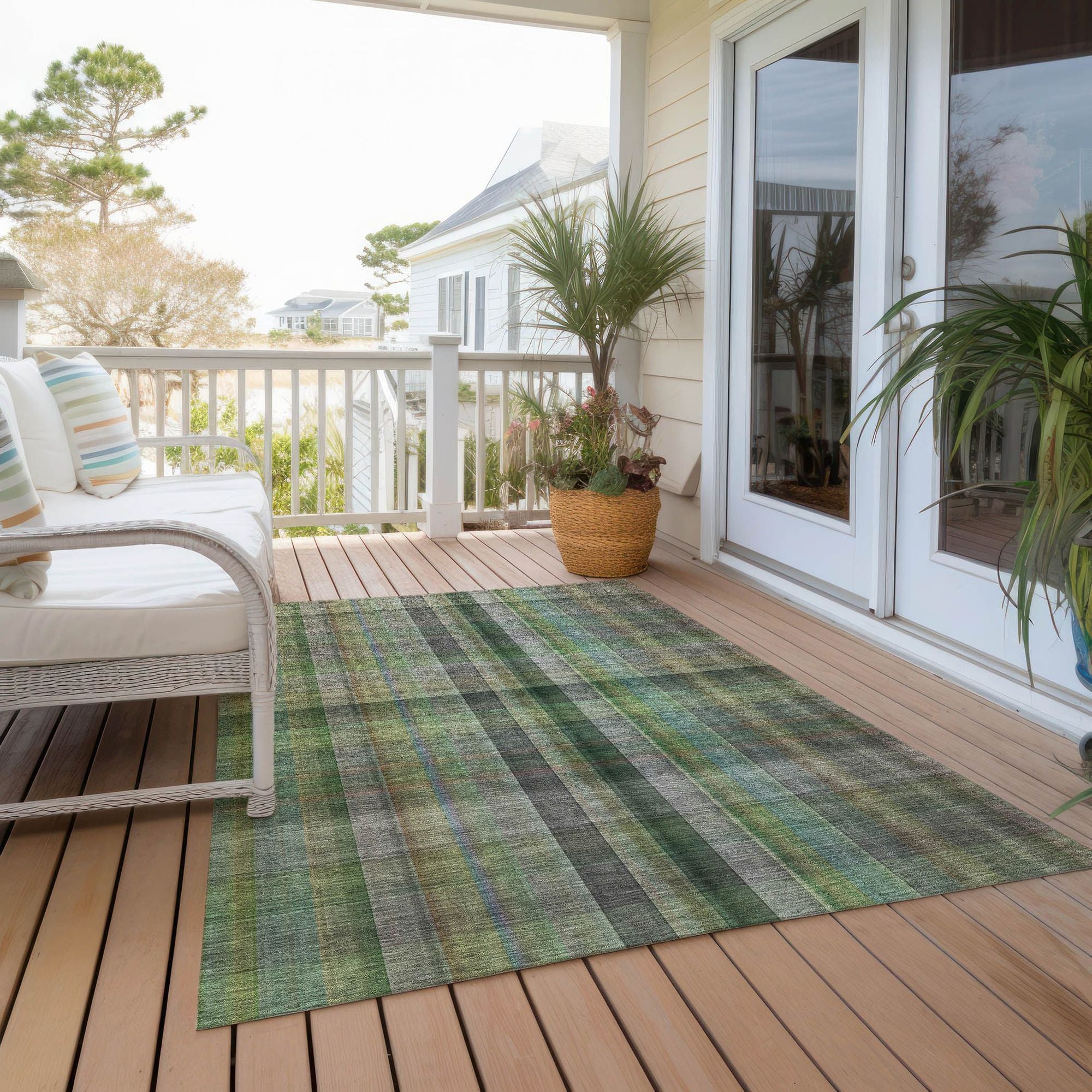 Machine Made ACN548 Green Rugs