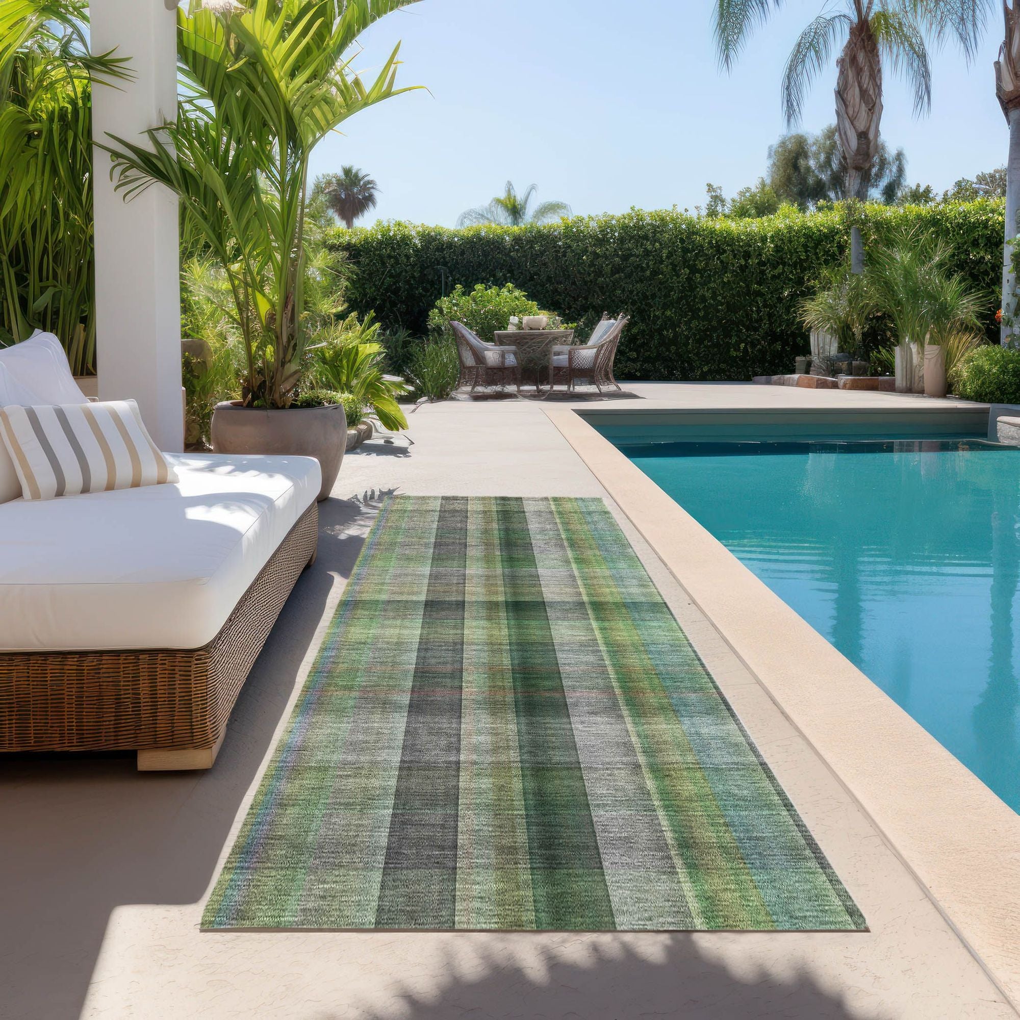 Machine Made ACN548 Green Rugs