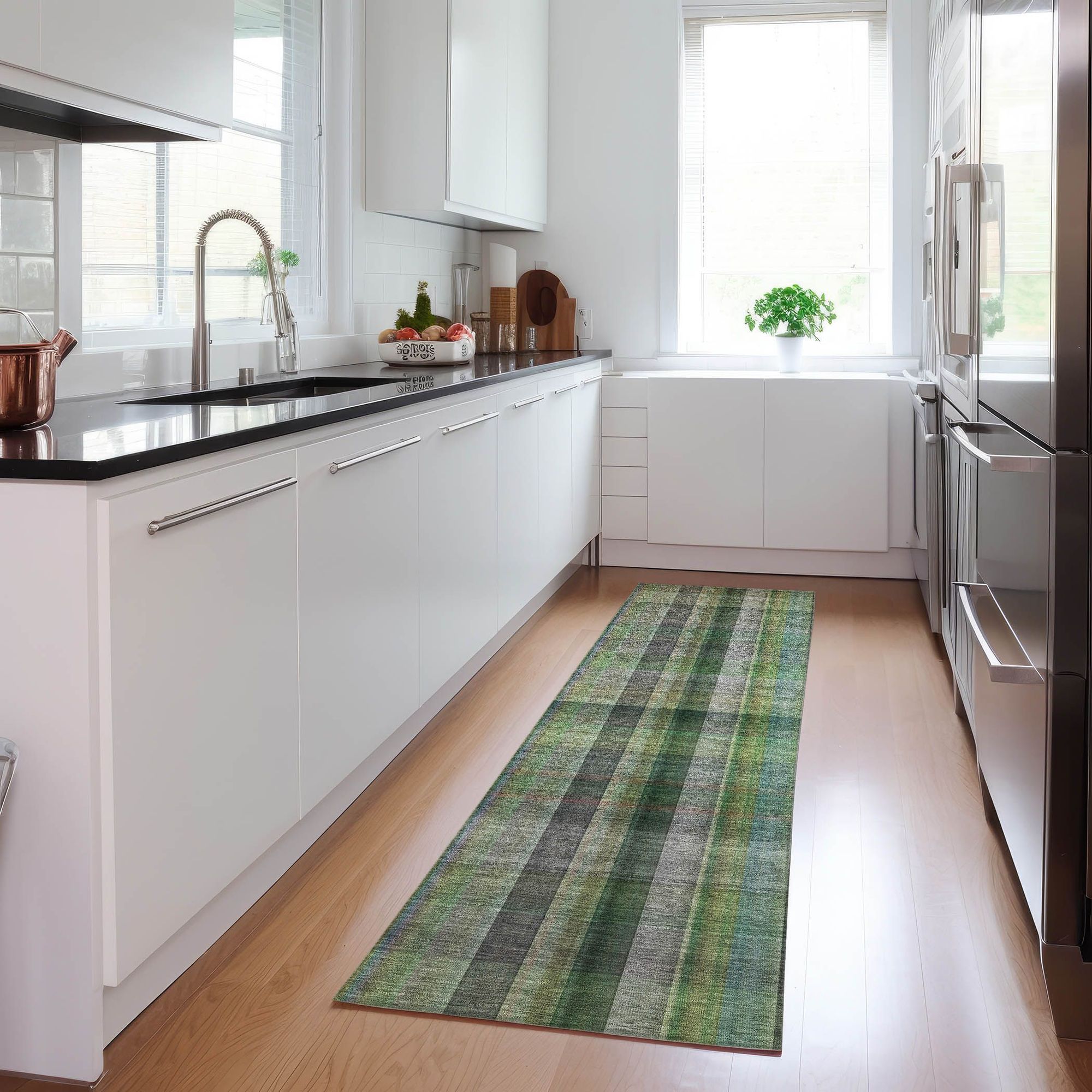 Machine Made ACN548 Green Rugs
