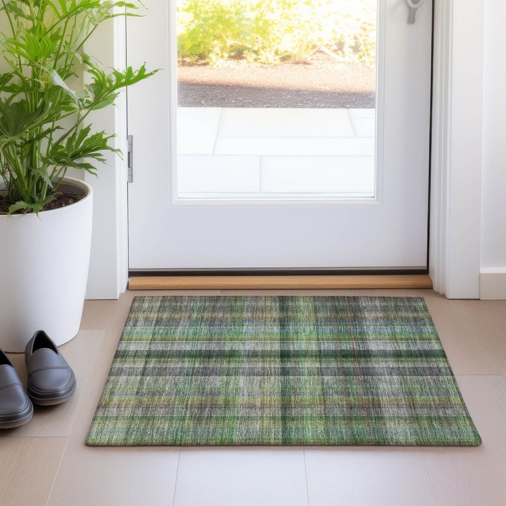 Machine Made ACN548 Green Rugs