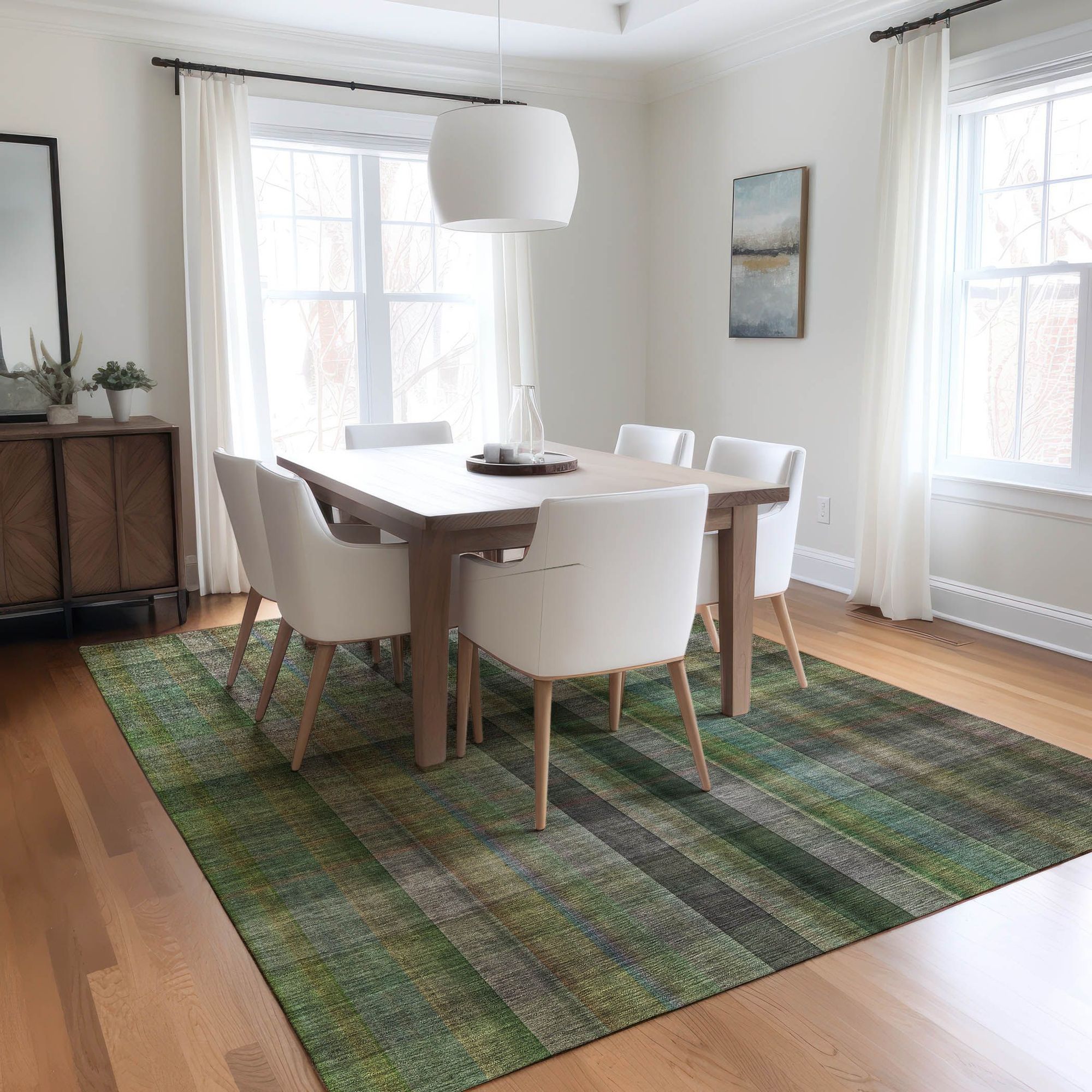 Machine Made ACN548 Green Rugs